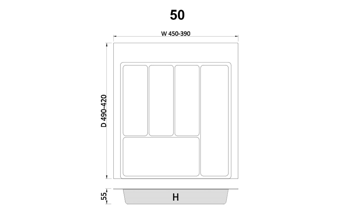 Organizator jedilnega pribora, barva bela