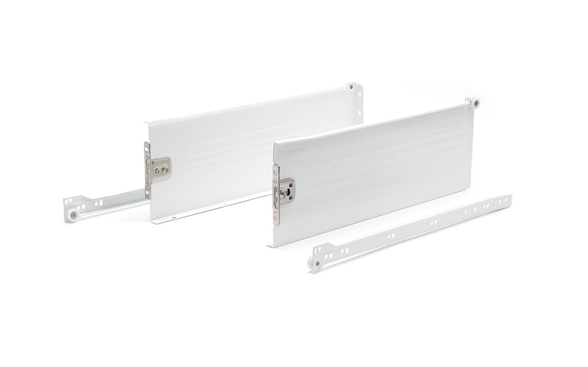 F serija, predal z enojno kovinsko stranico, dimenzije 150 x 400 mm, beli, nosilnost do 25 kg.