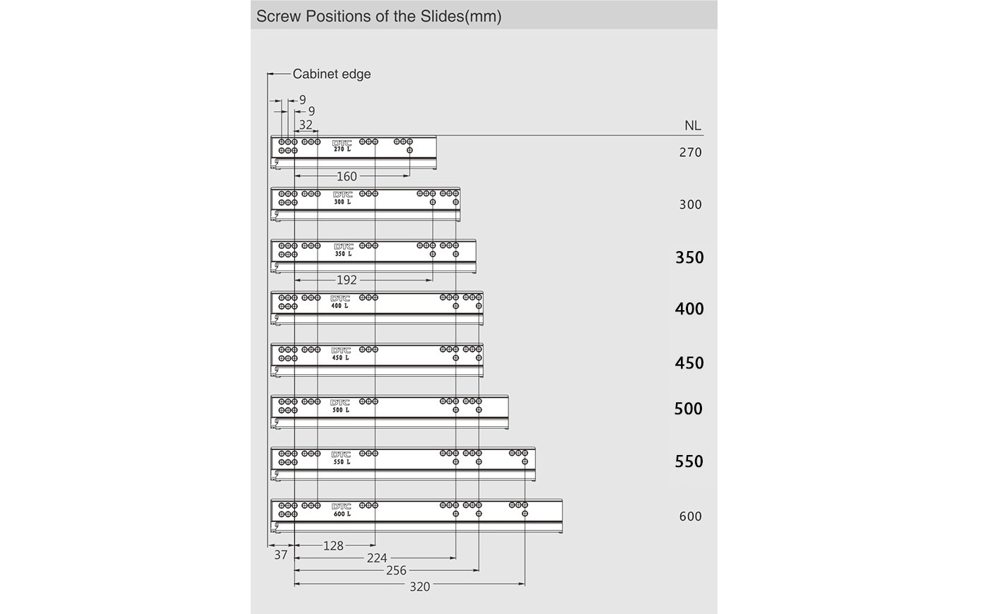 Slim drawer HT14, dimensions 238 x 500 mm, full extension slides with soft closing, loading capacity 40 kg, anthracite color.