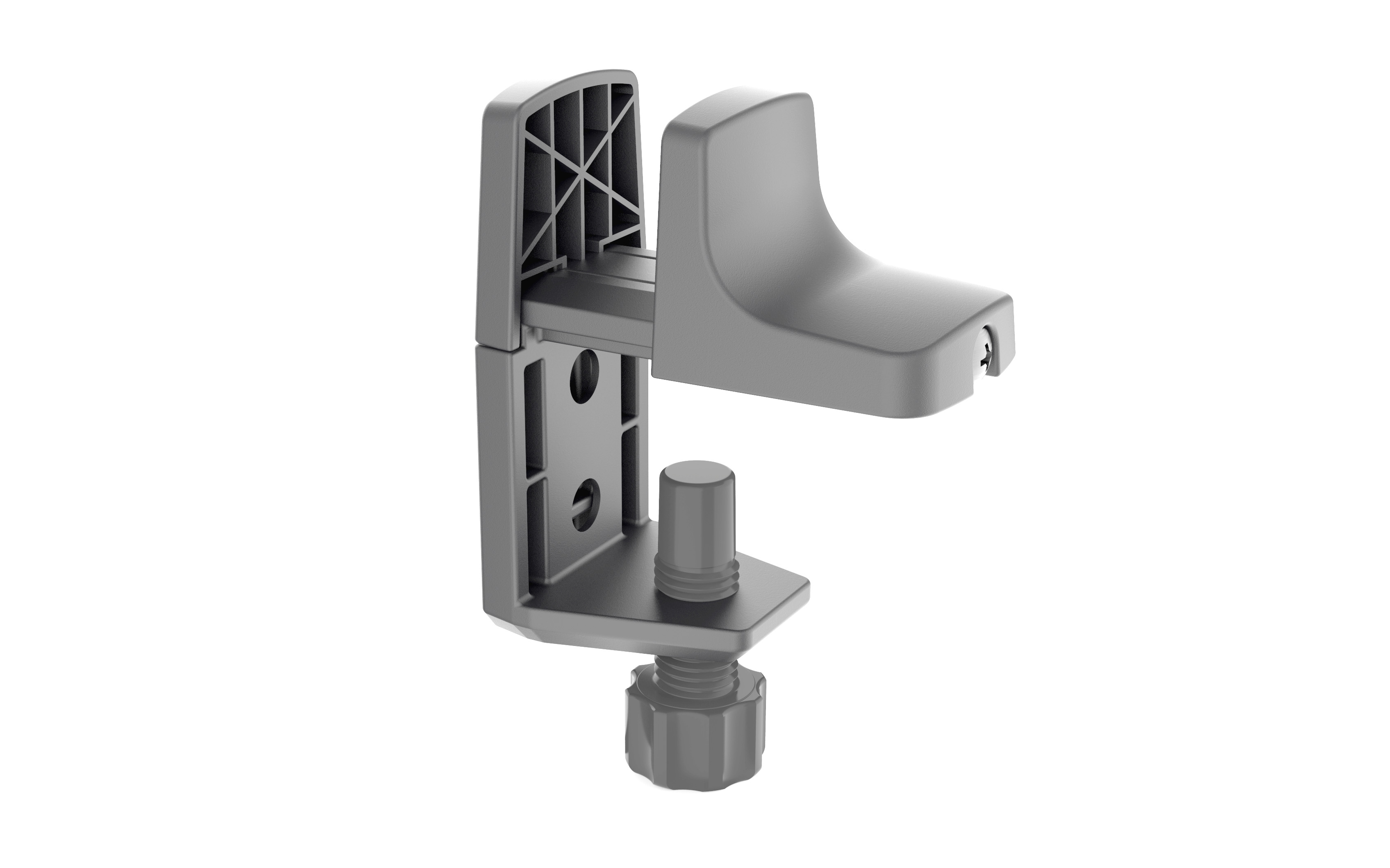 Versatile table clamp "over desk", grey color