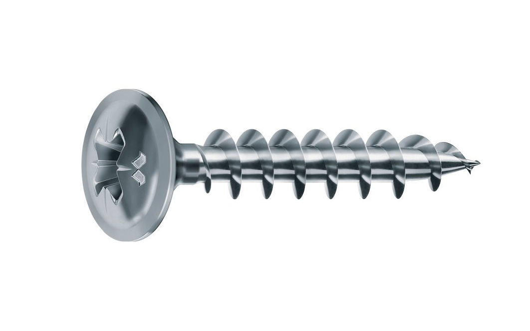Back screw Mustad Panelvit TPL, 3.5 x 25 mm, full thread, 100H white zinc plated, PZ2, packed 500 pcs