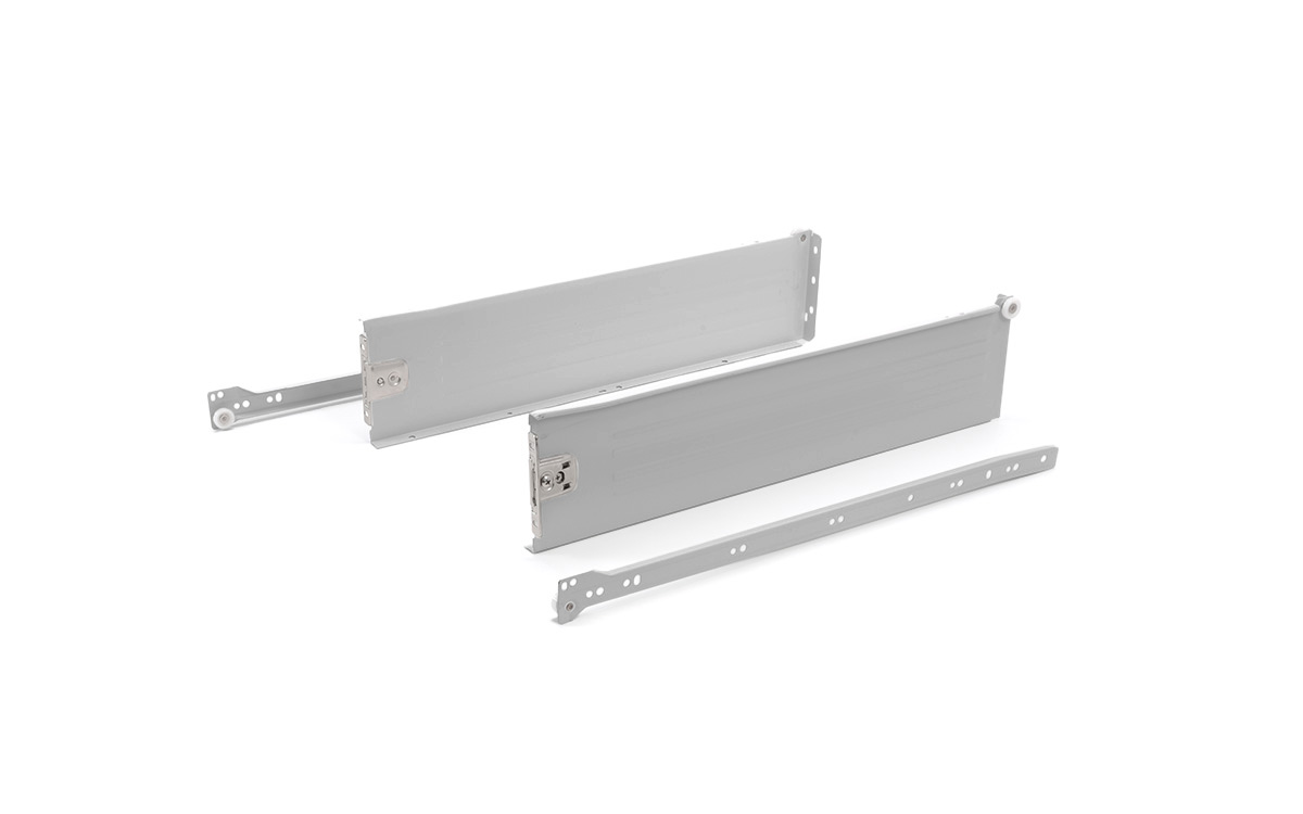 F serija, predal z enojno kovinsko stranico, dimenzije 118 x 500 mm, sivi, nosilnost do 25 kg.