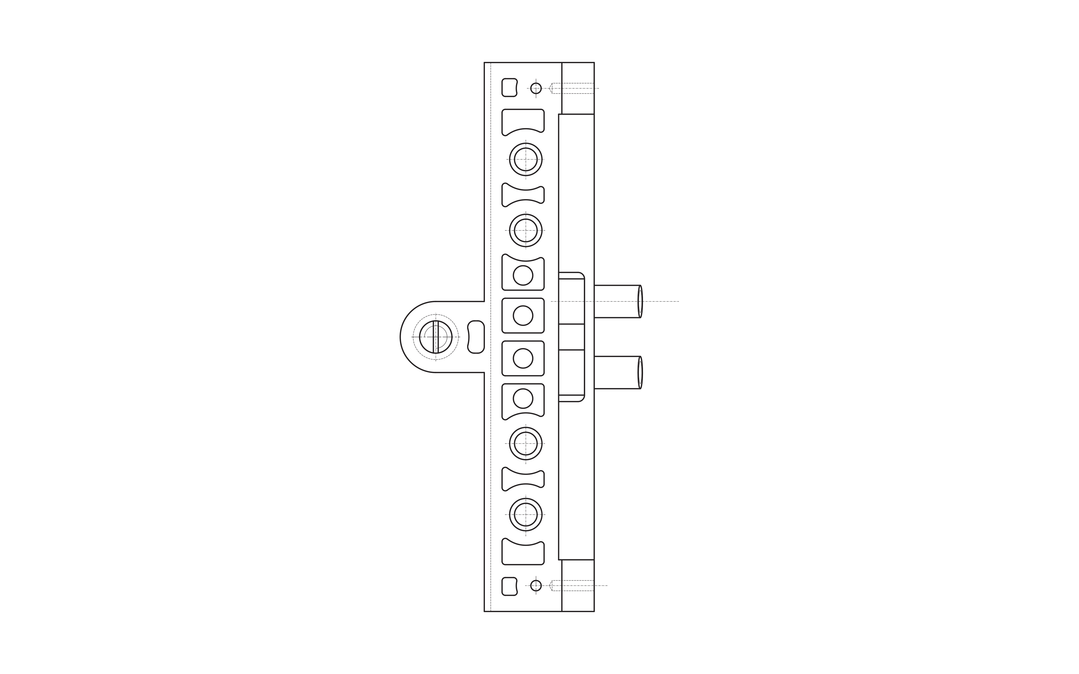 Template for Otlav Exacta hinges with diameters 14 mm and 16 mm