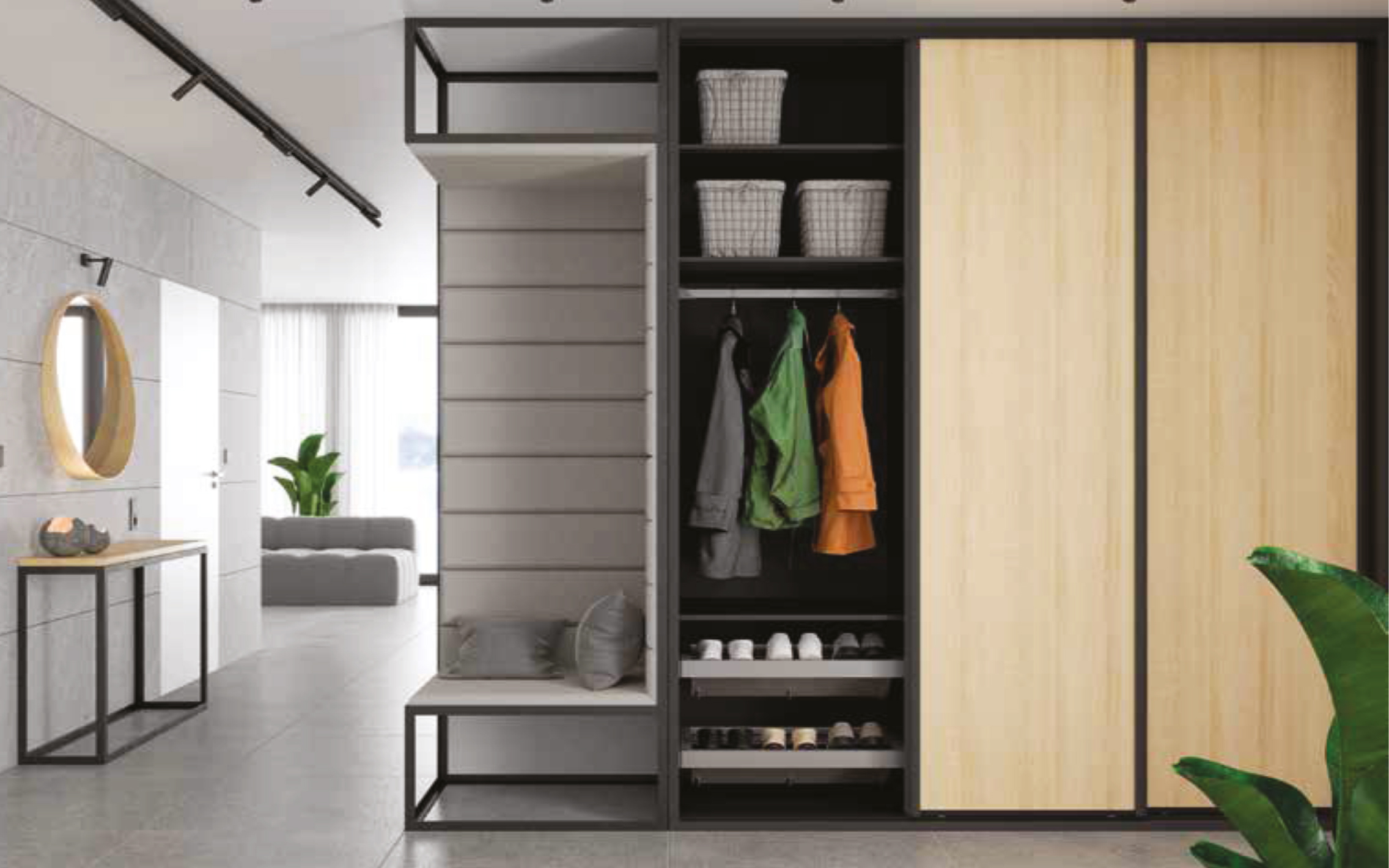 Lower guide Gemini, length 6000 mm, in black color