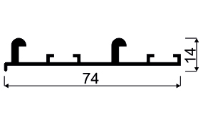 Upper rail, length 2000 mm, Sevroll Capitol system