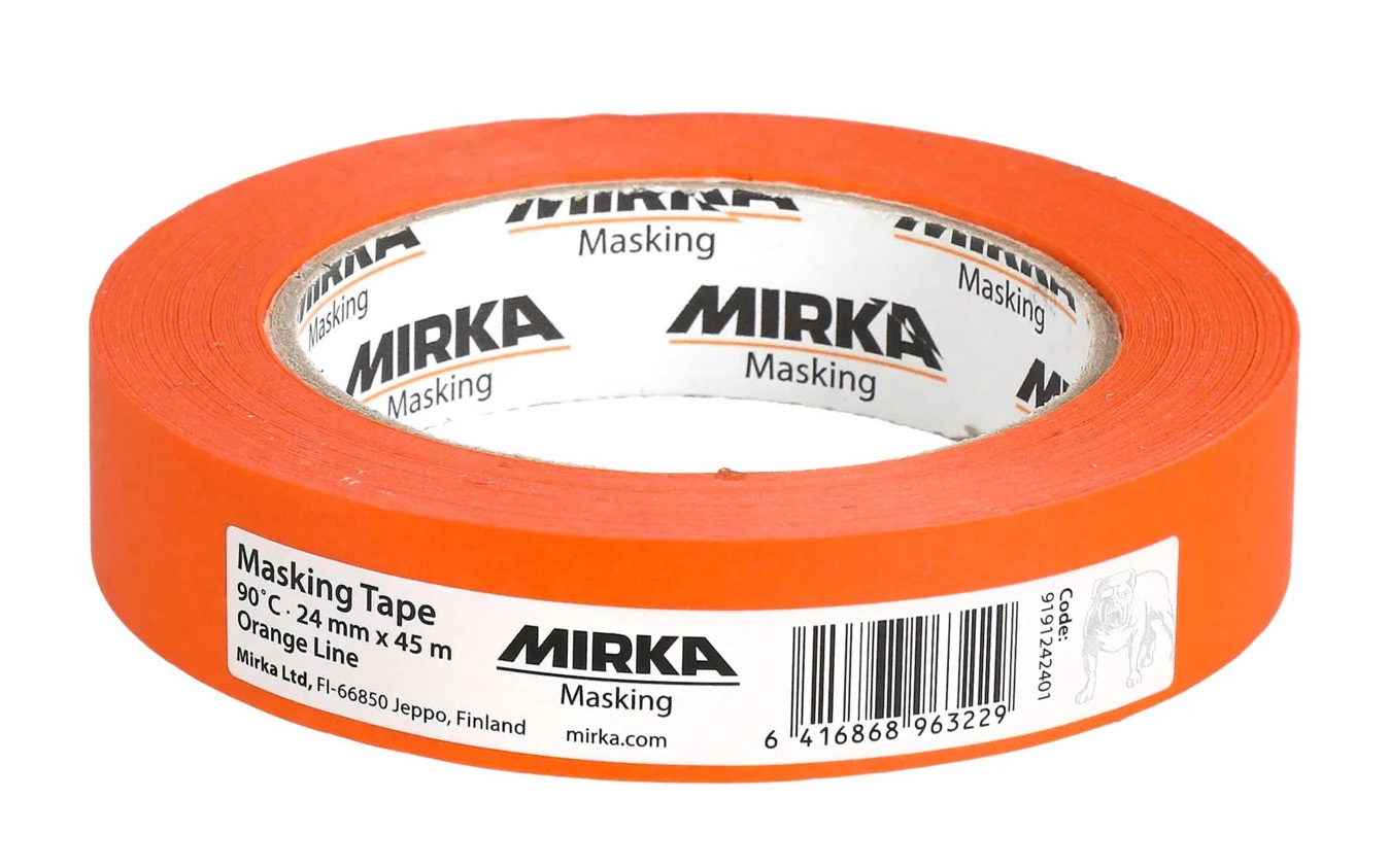 Mirka maskirni trak oranžni, 24 mm x 45 m, 90°C