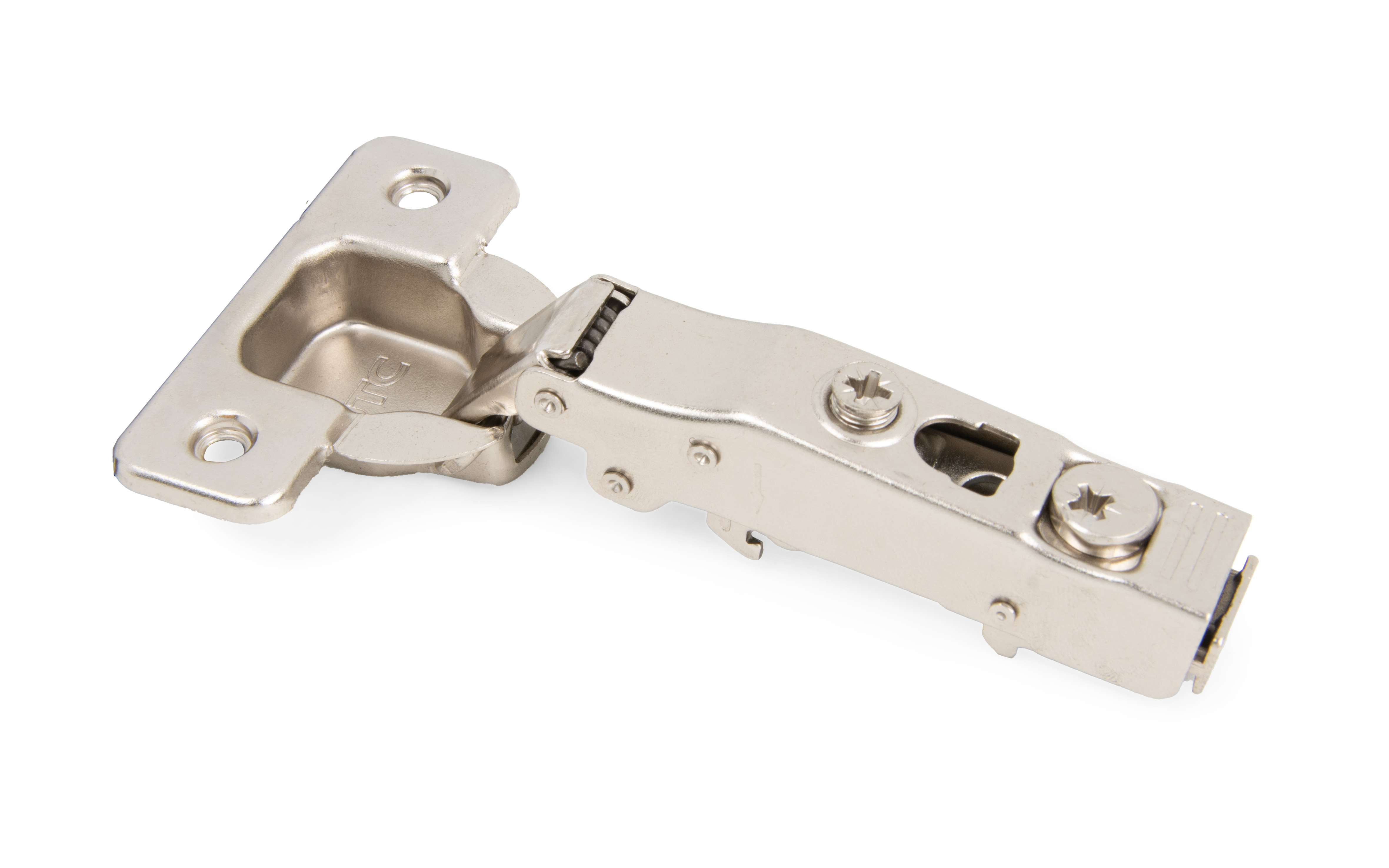 Full overlay hinge with soft close. Opening angle 100°.