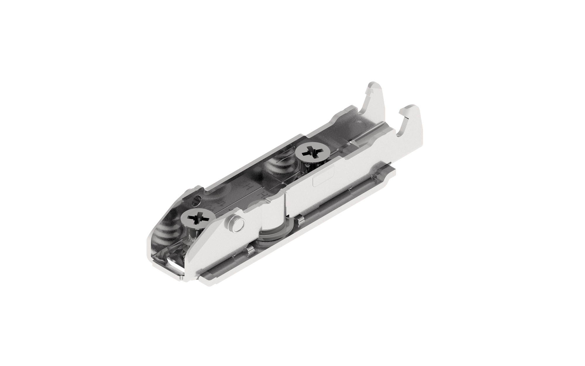 1D linear mounting plate, 2 point fixing, with euro screw,  height 2 mm.