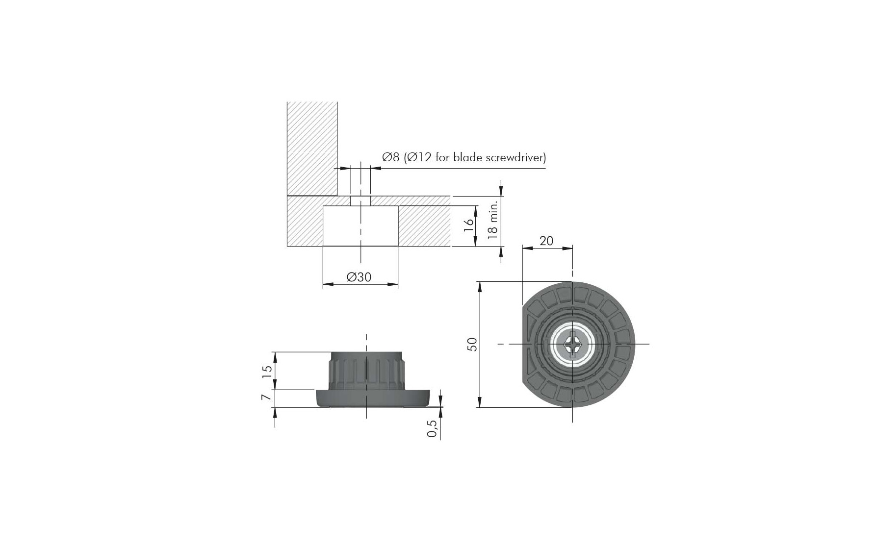 Leveler Integrato typZG, H17 mm