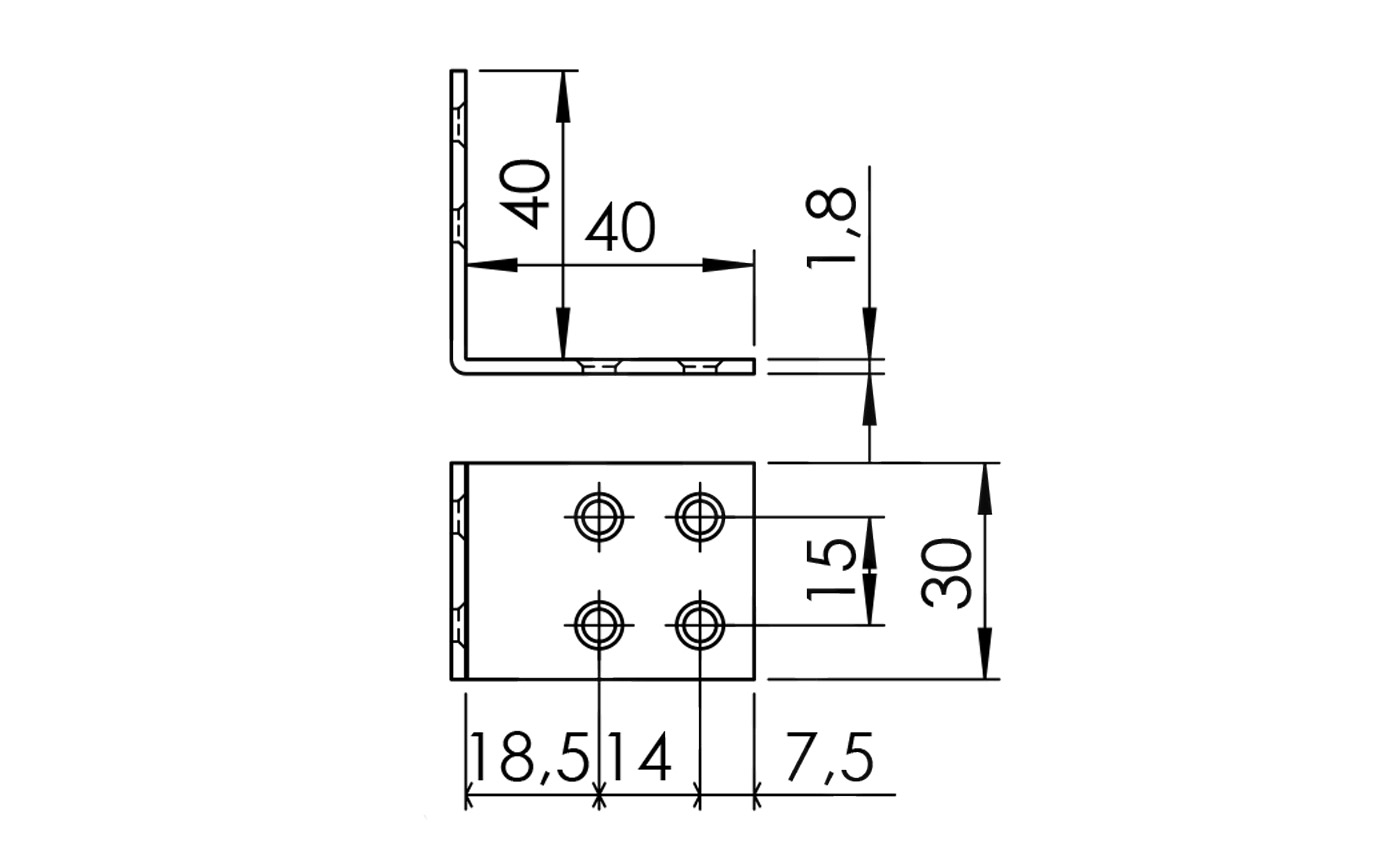 Furniture bracket 40 x 40 x 30