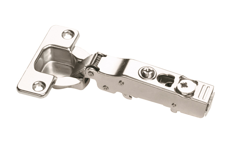 Full overlay hinge with soft close. Opening angle 110°. Full overlay hinge with soft close. Opening angle 110°.