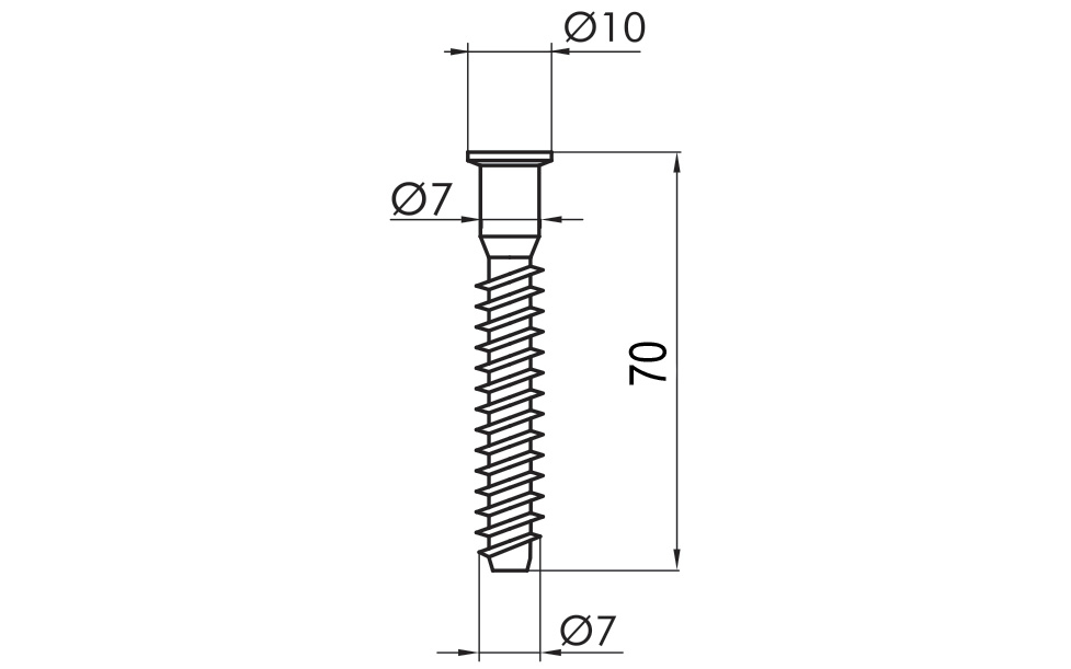 Confirmat screw 7 x 70 mm, 100 pcs