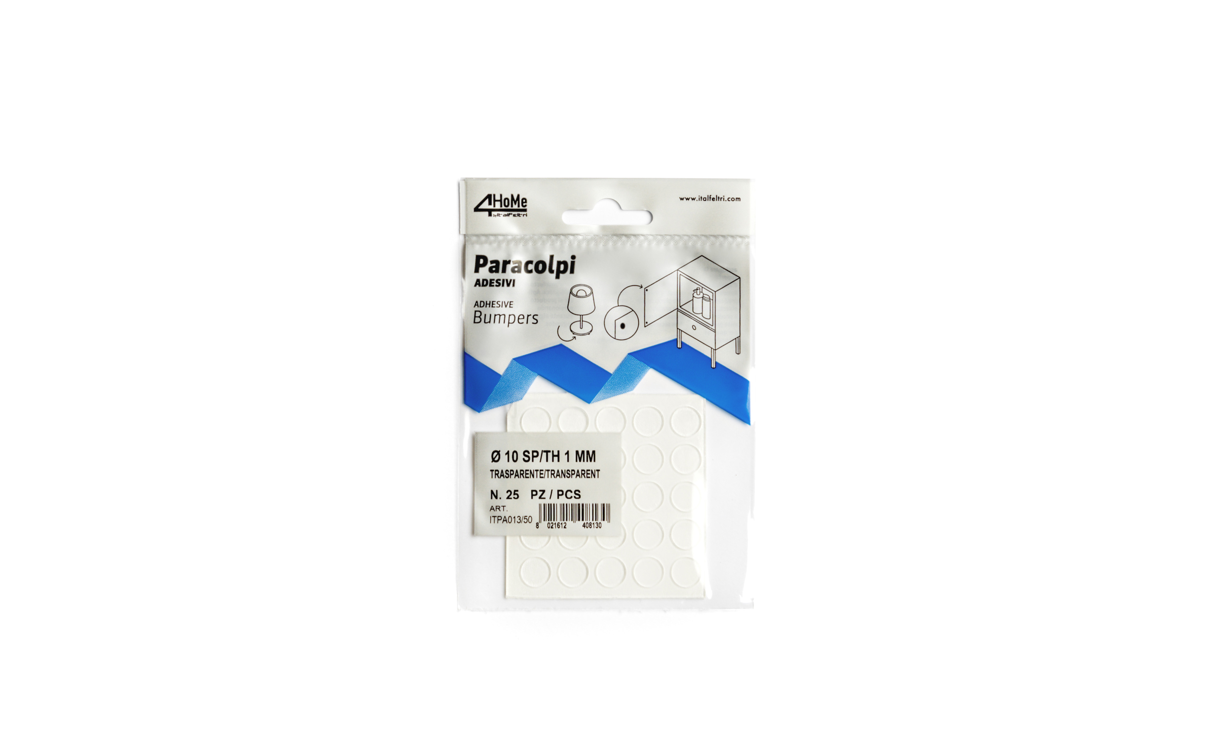 Adhesive bumpers 10 mm, transparent