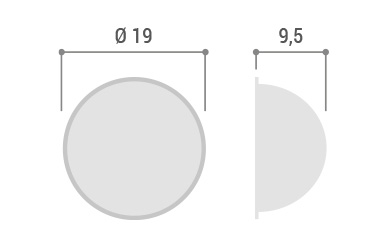 Adhesive bumpers 19 mm, transparent