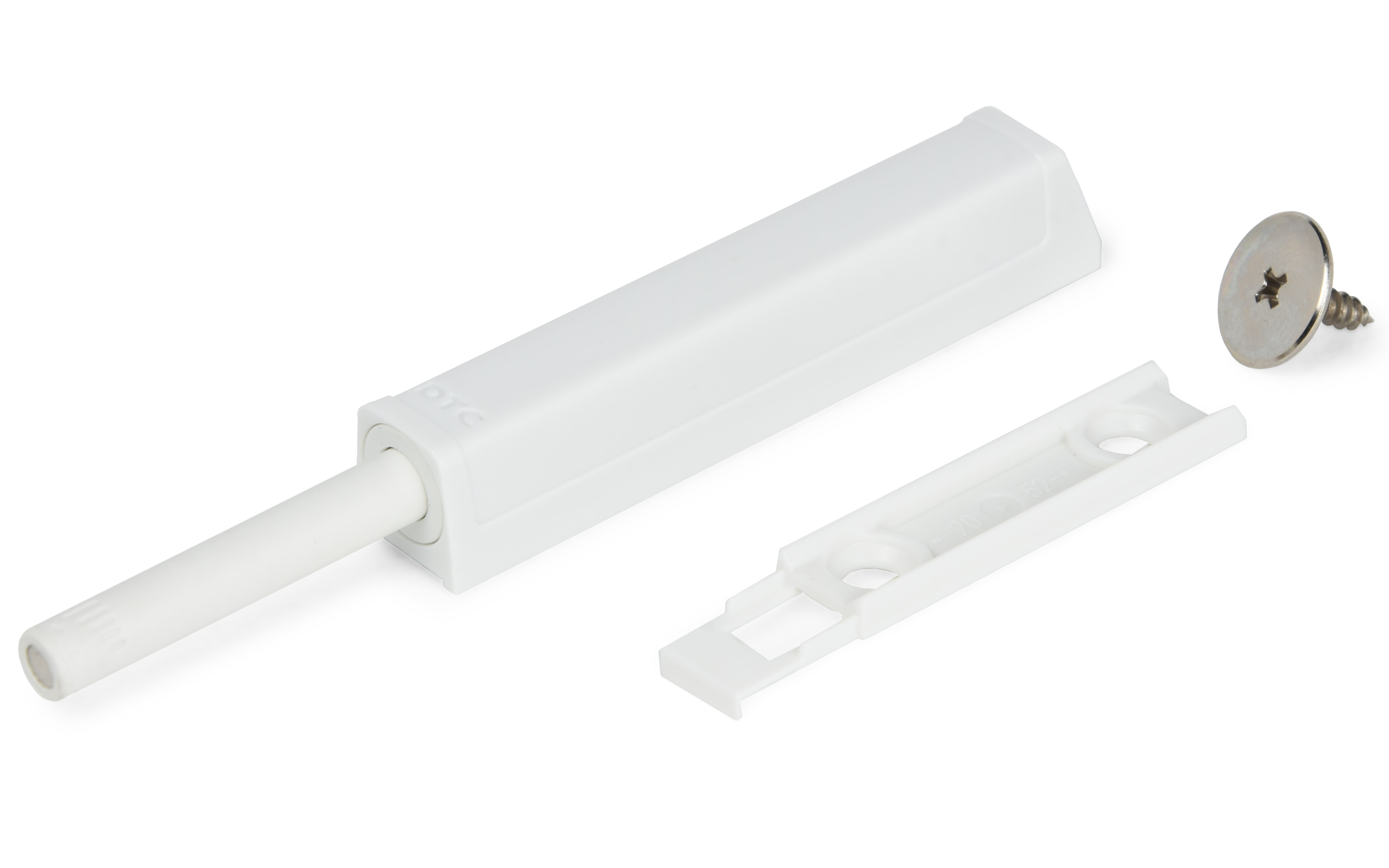 Push open latch - linear mechanism with magnet, white