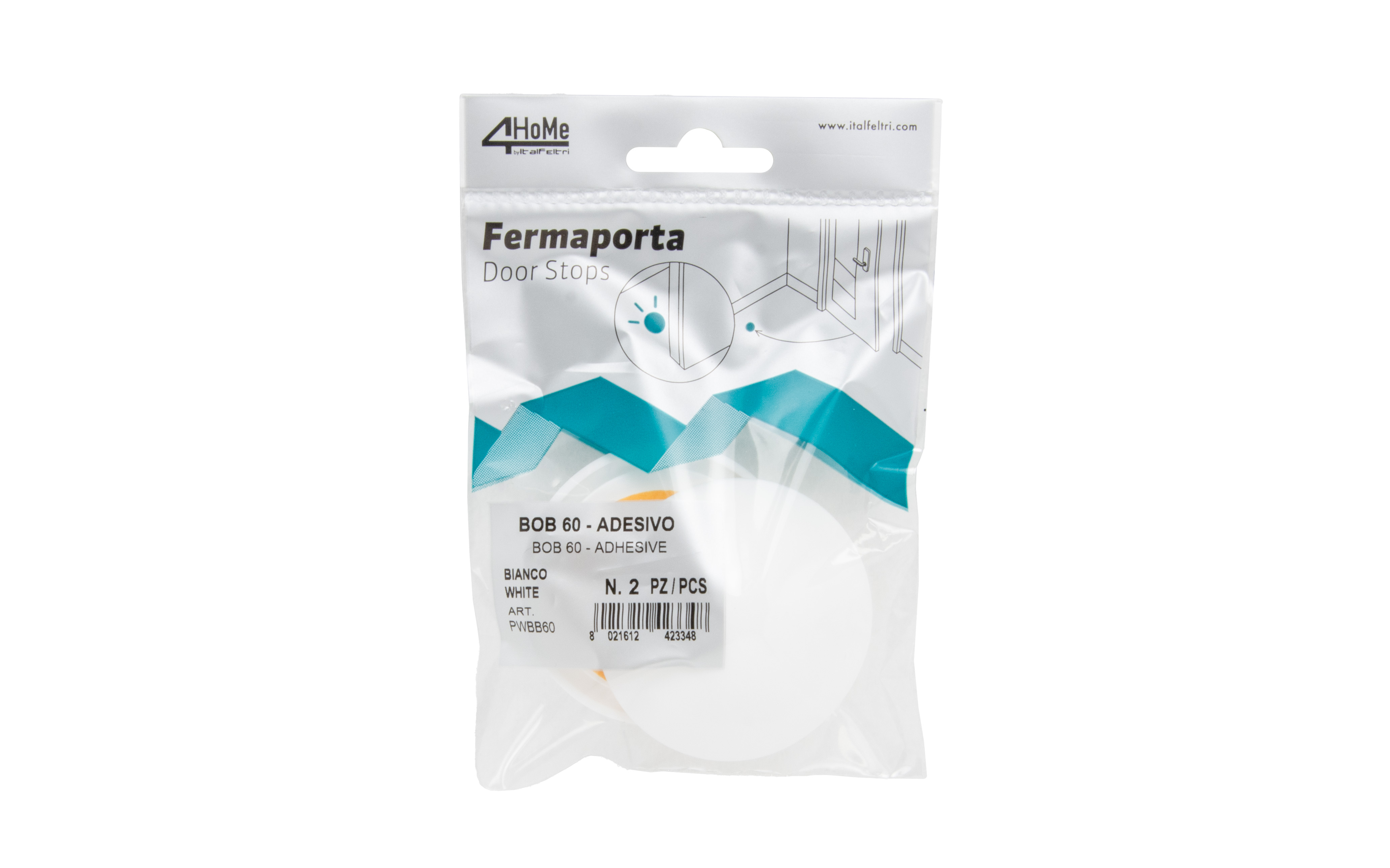Samolepilni blažilec premera 60 mm, beli
