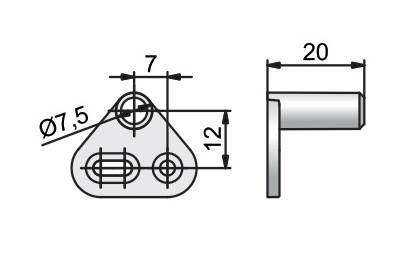 Naslon 057 LEHMANN za trozaporno ključavnico