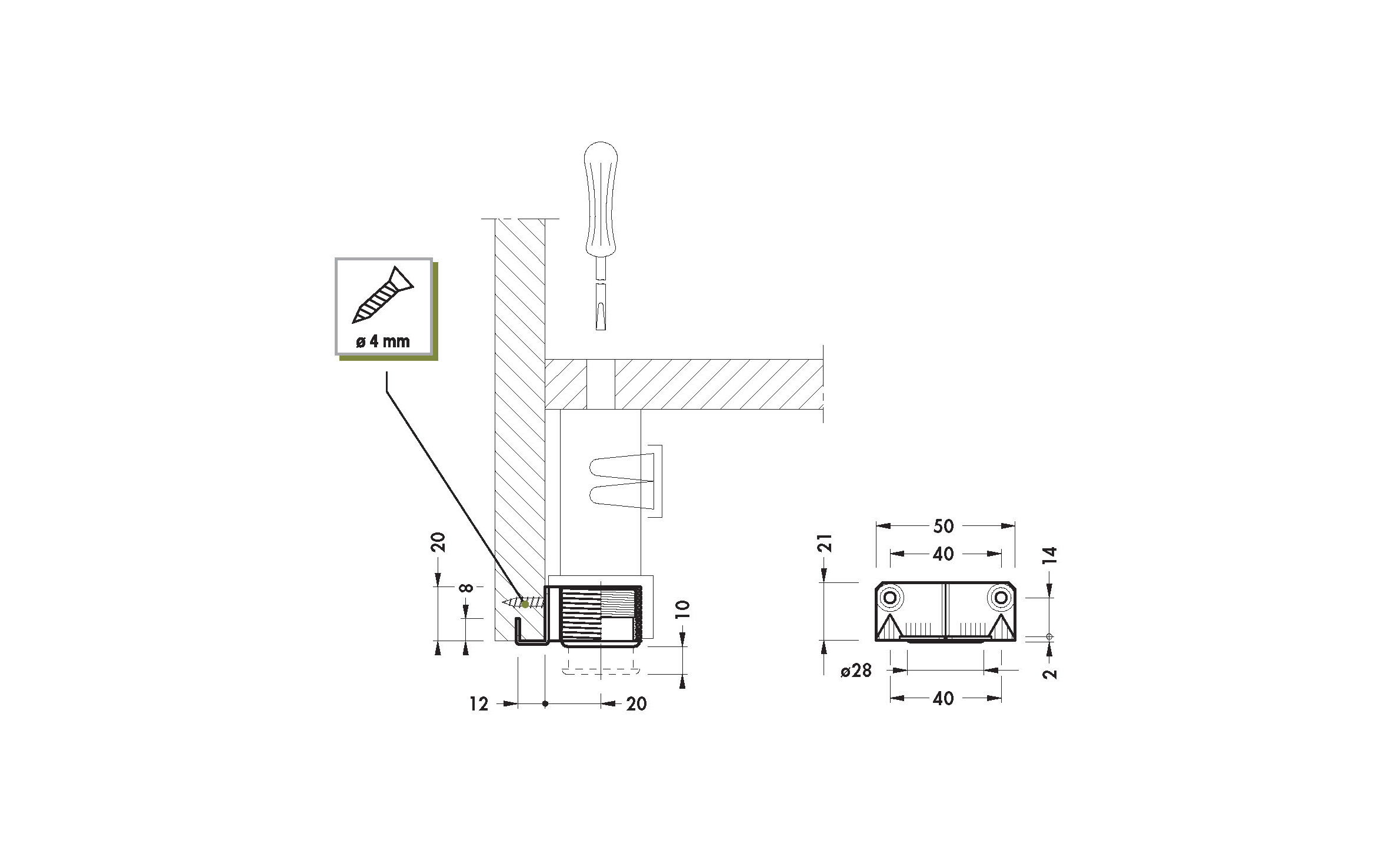 Adjustable leg type 301, short Adjustable leg type 301, short