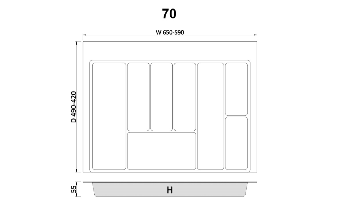 Organizator jedilnega pribora, barva grafit