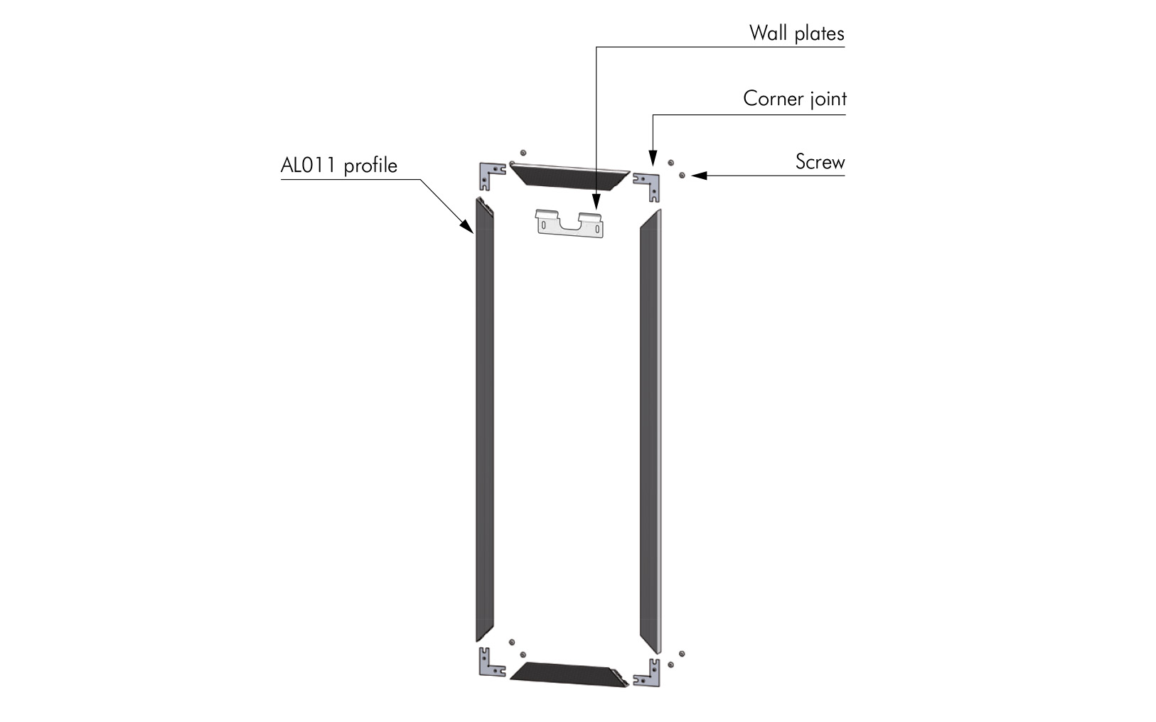 ALU profile for mirror IF011, in natural ALU color