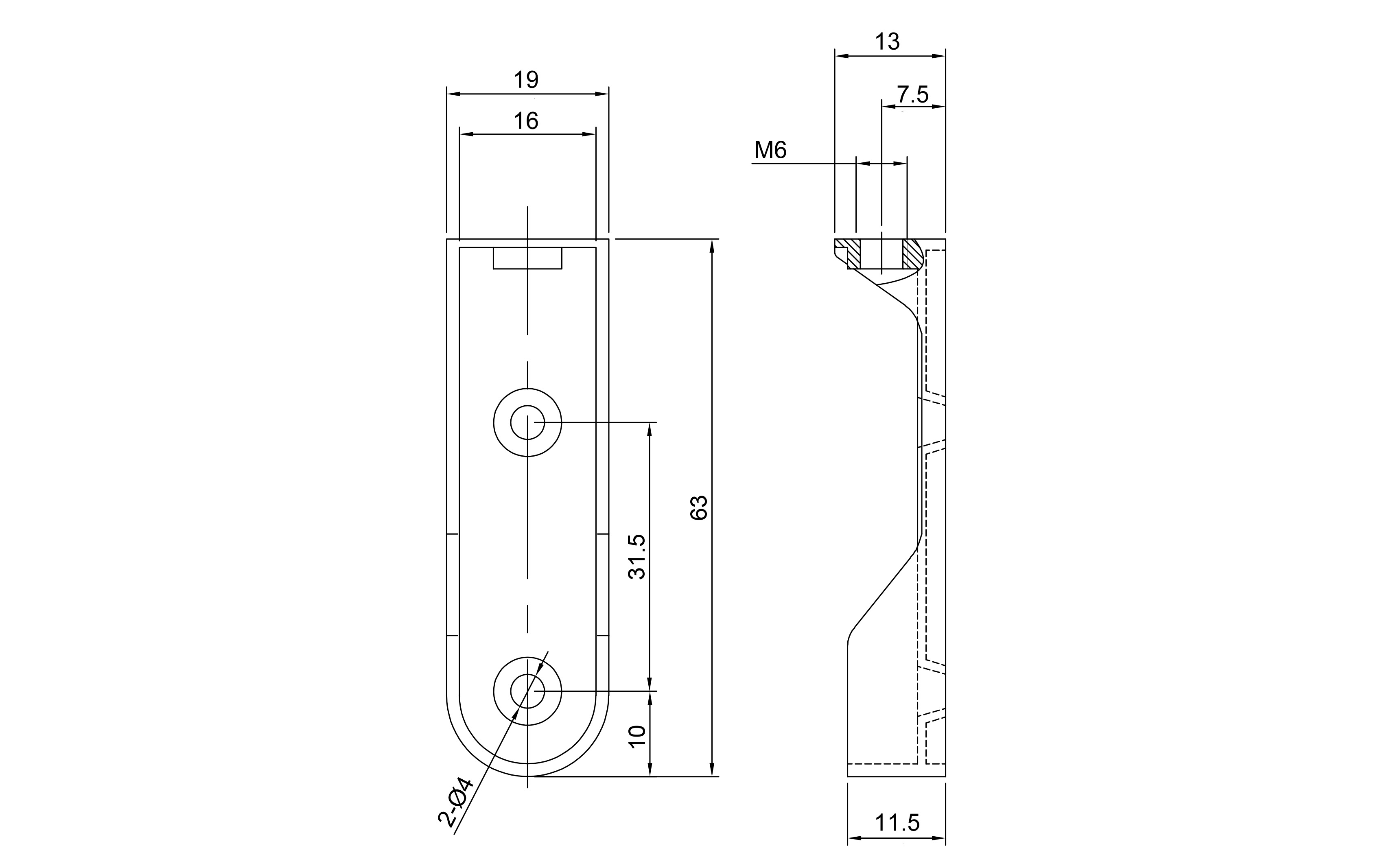 Ceiling bracket for hanging rod