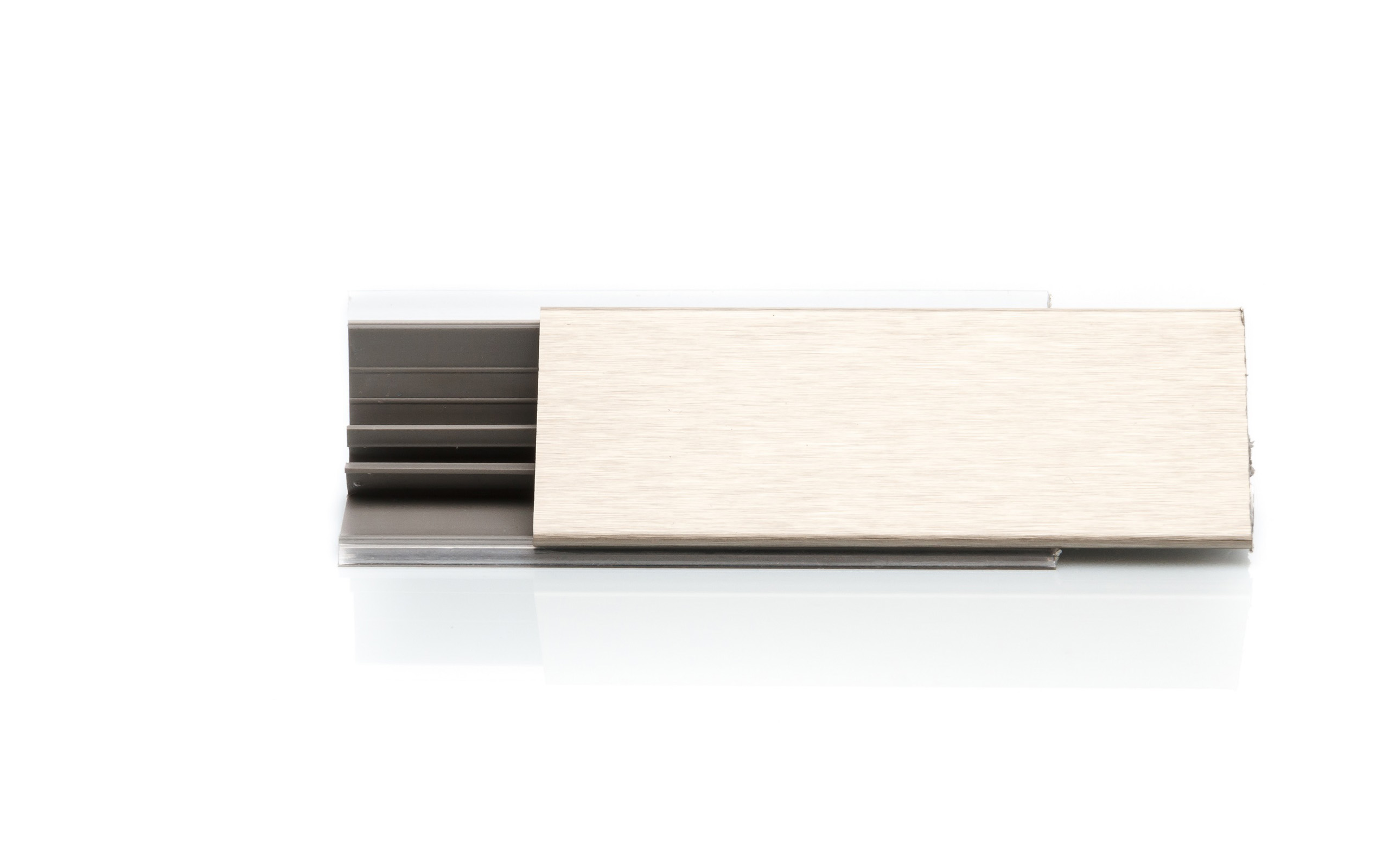 Backsplash, stainless steel (inox) color, length 4 m