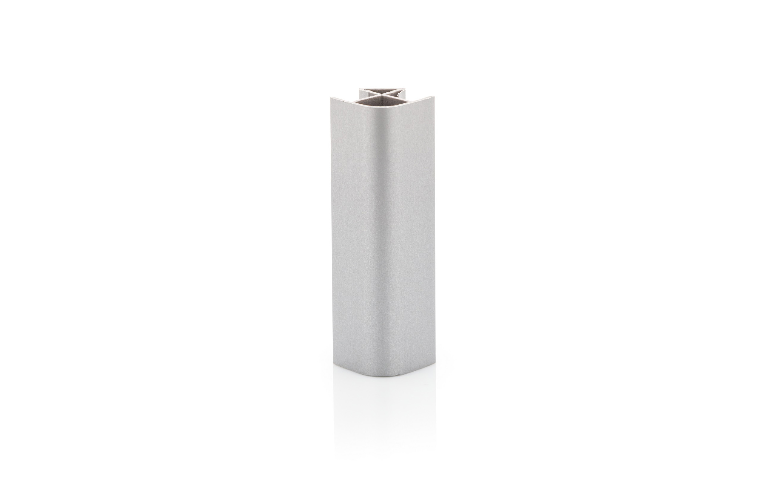 Plinth joint cap 100 mm, 90°, R12 mm, aluminium imitation Plinth joint cap 100 mm, 90°, R12 mm, aluminium imitation