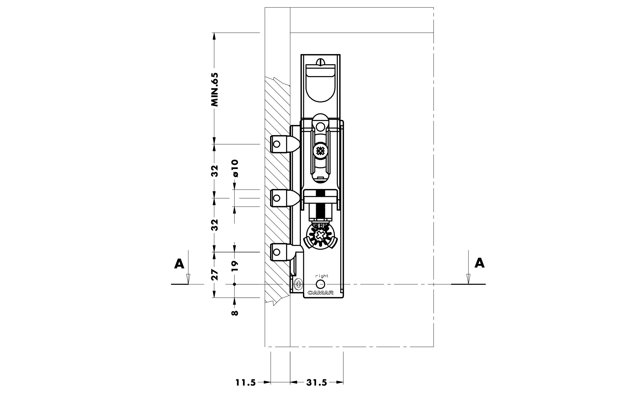 Bracket type 818, left