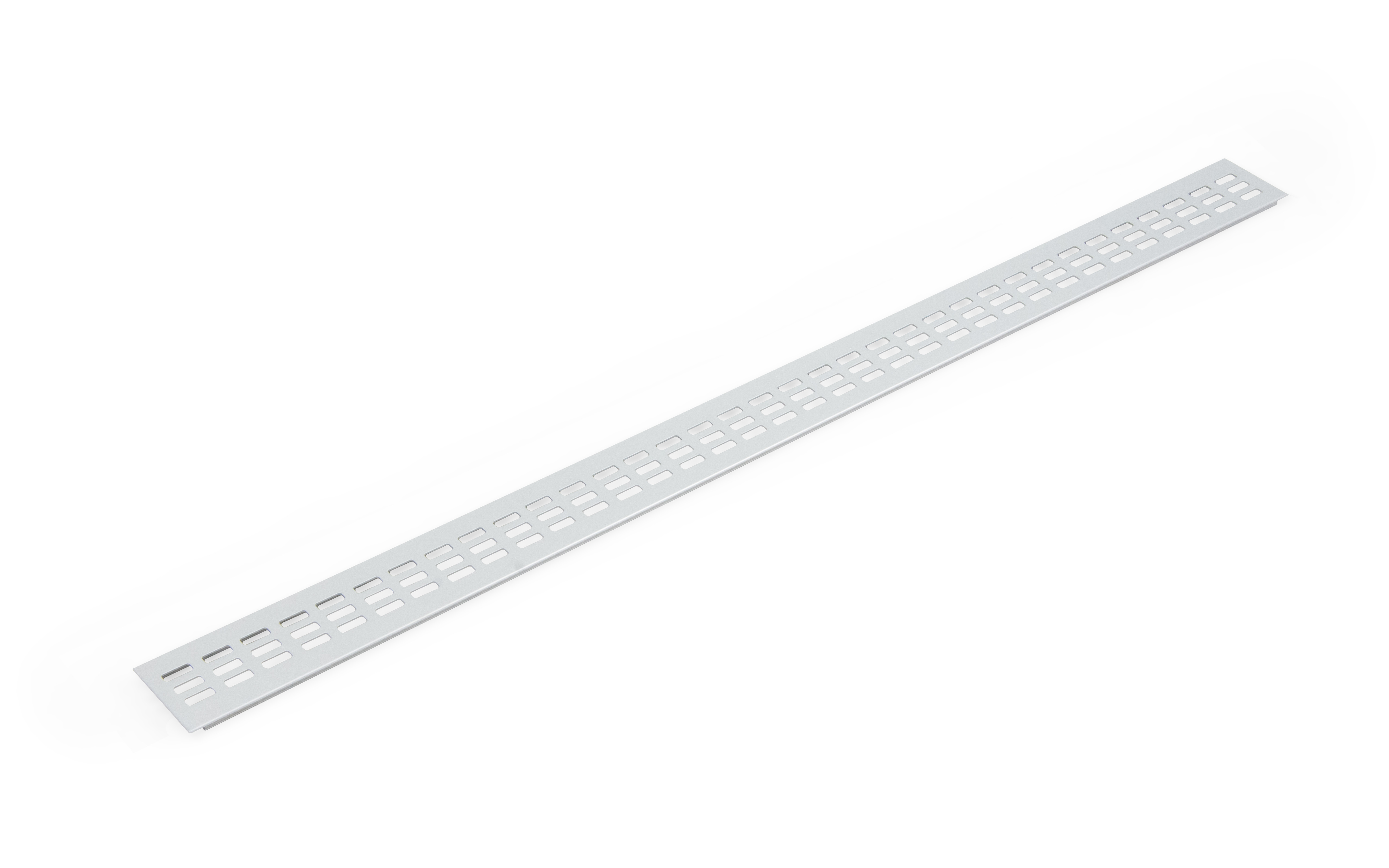 Aluminium ventilation grid, 60 x 2000 mm, grey color