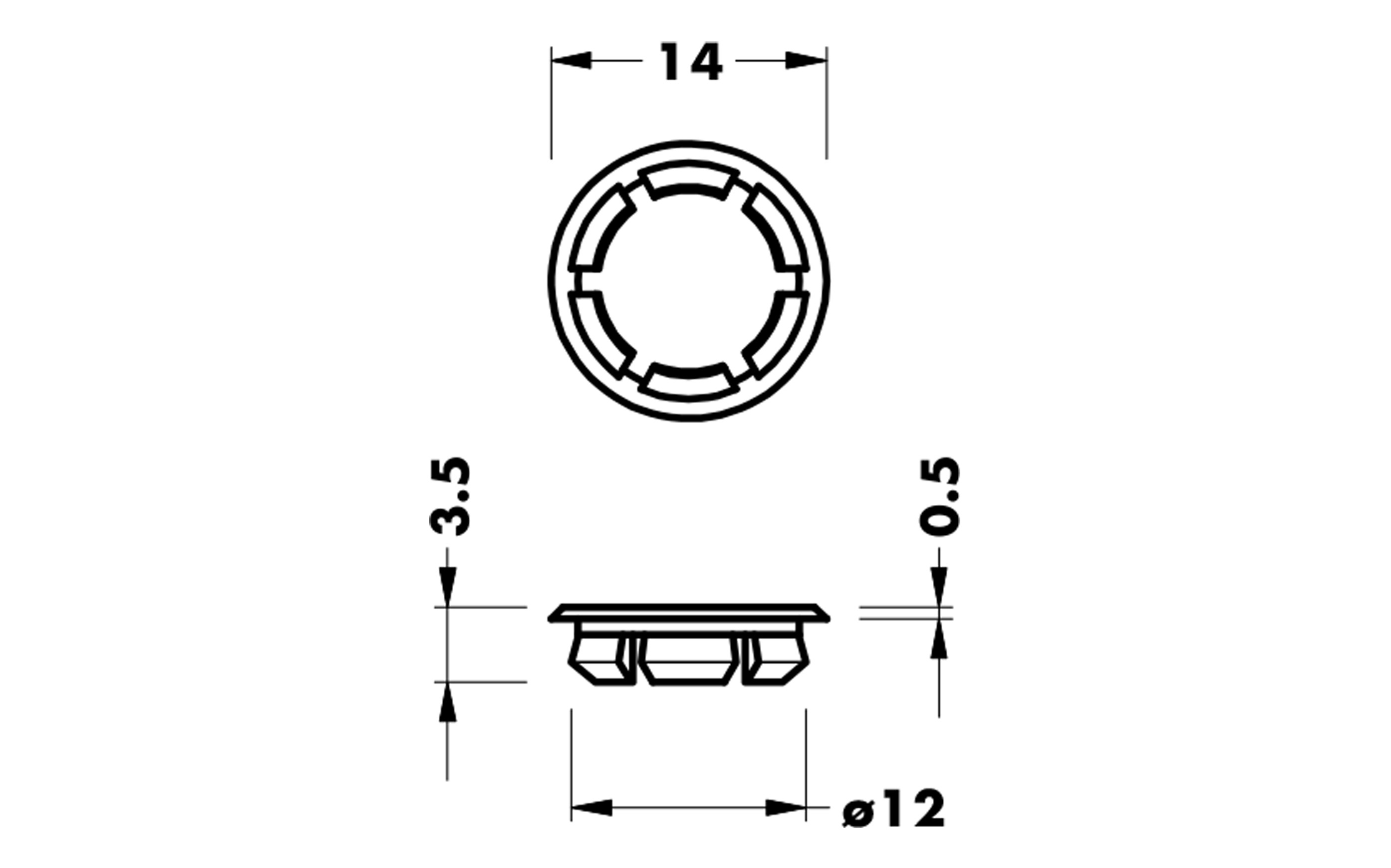 Dekorativni pokrov za nosilec tip 818, 14/12 mm, beli Dekorativni pokrov za nosilec tip 818, 14/12 mm, beli