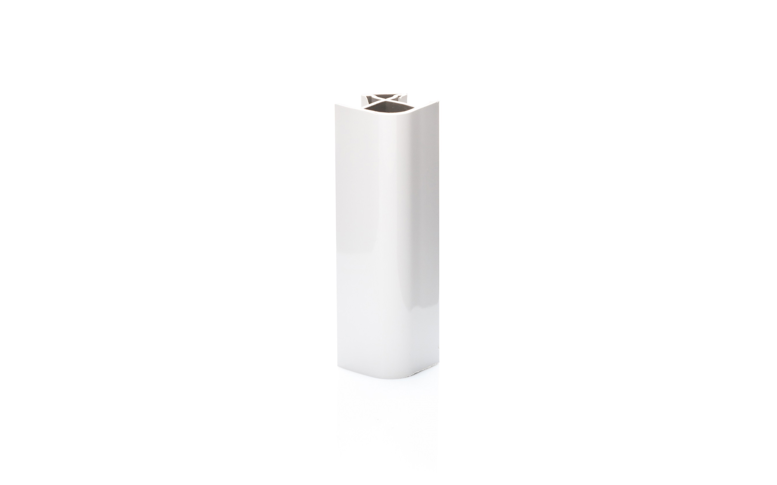 Vogalnik podnožja h=100 mm, 90°, R12 mm, bela visoki sijaj