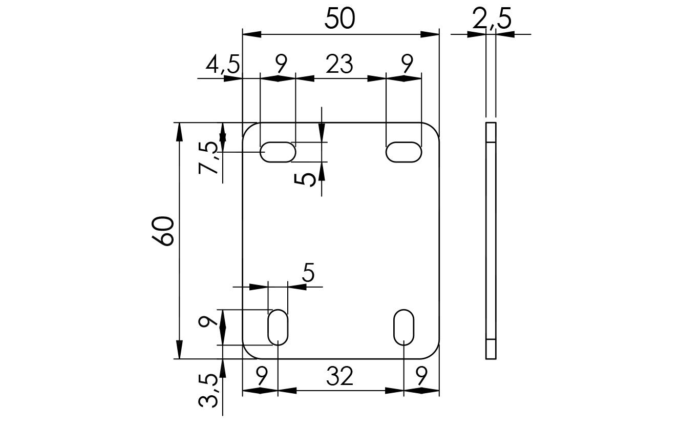 Ploščica vezna 50 x 60