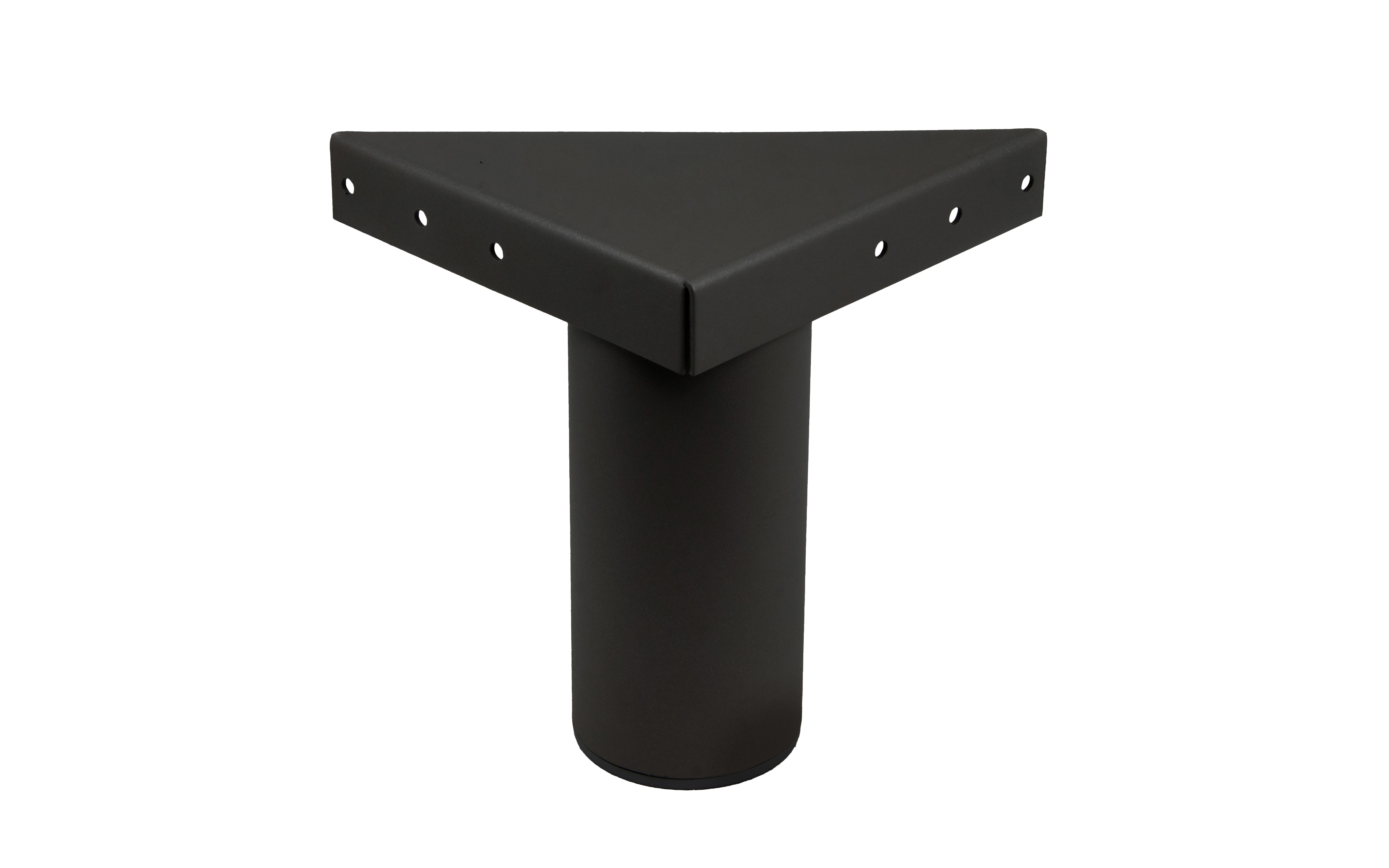 Bed leg D 80 mm with support plate, black color