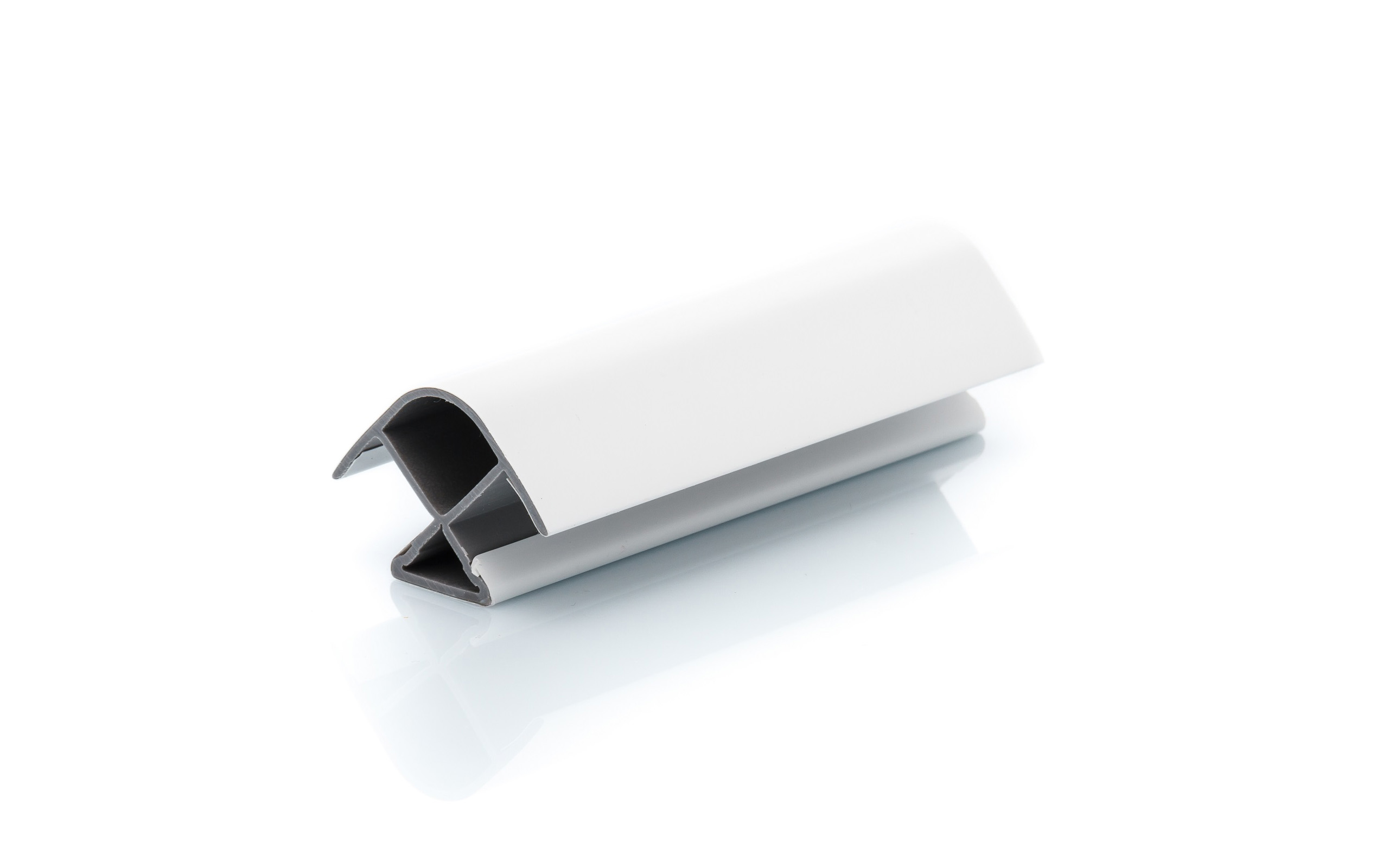 Plinth joint cap 150 mm, 90°, R12 mm, white