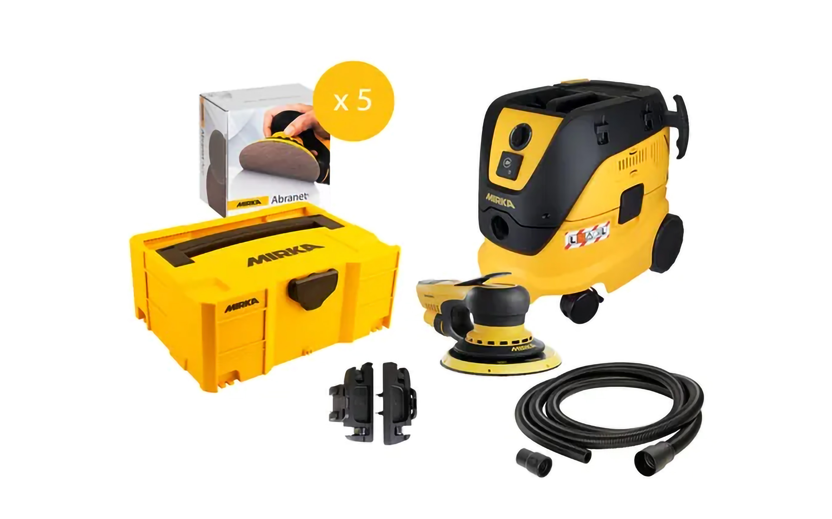 Mirka TO GO promotion set with Abranet disc selection