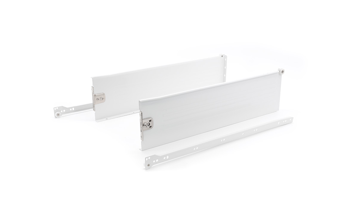 F serija, predal z enojno kovinsko stranico, dimenzije 150 x 500 mm, beli, nosilnost do 25 kg.