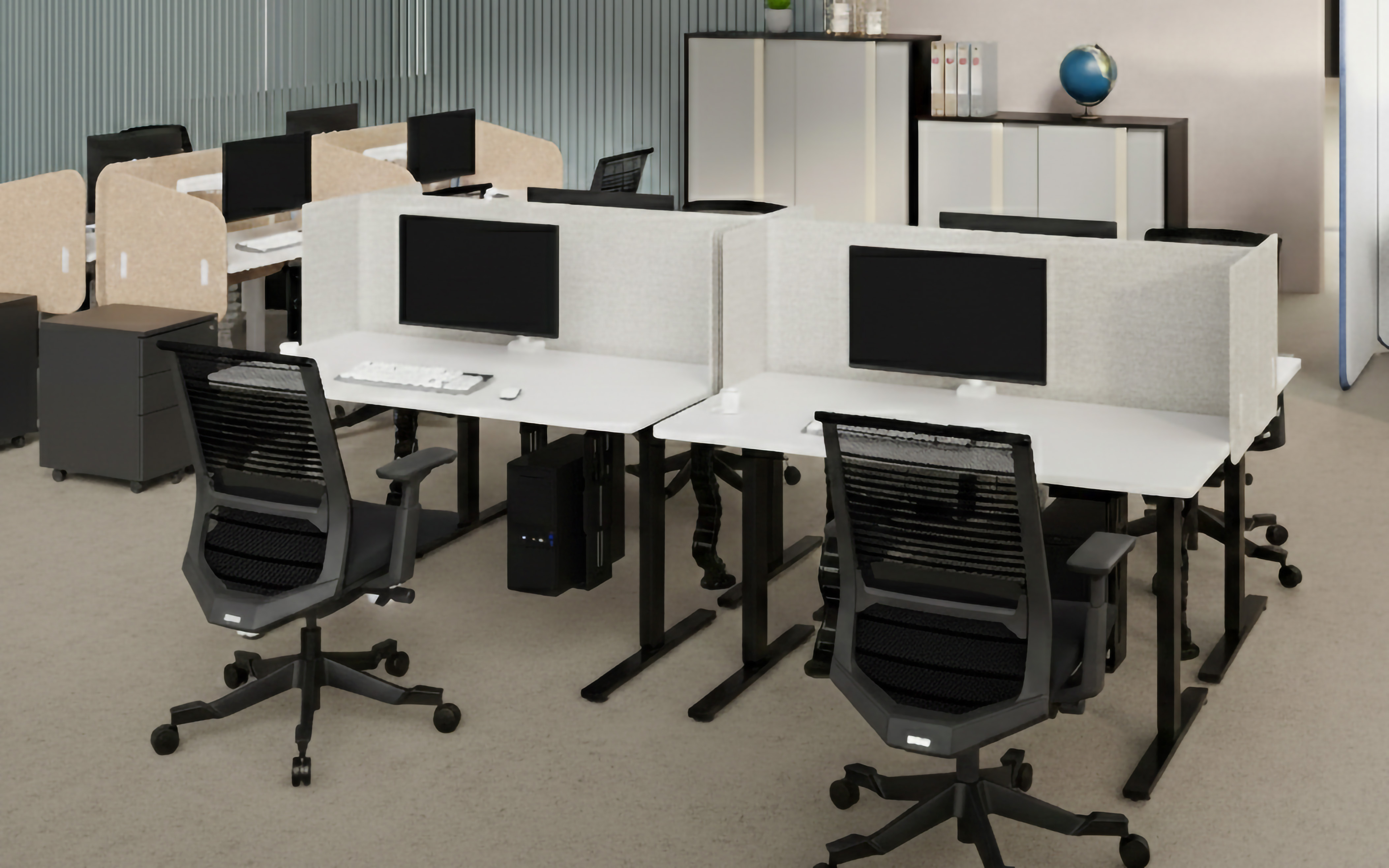 Electrical height adjustable table frame ET 156 BL-N, black color, adjustable from 715 to 1160 mm, loading capacity 80 kg