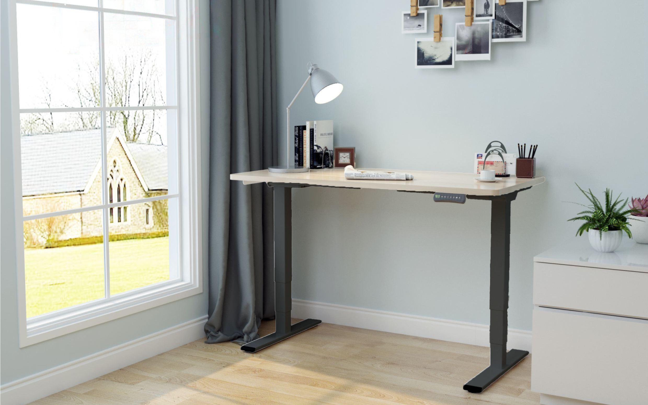 Electrical height adjustable table frame ET 225E, black color, adjustable from 620 to 1270 mm, loading capacity 100 kg