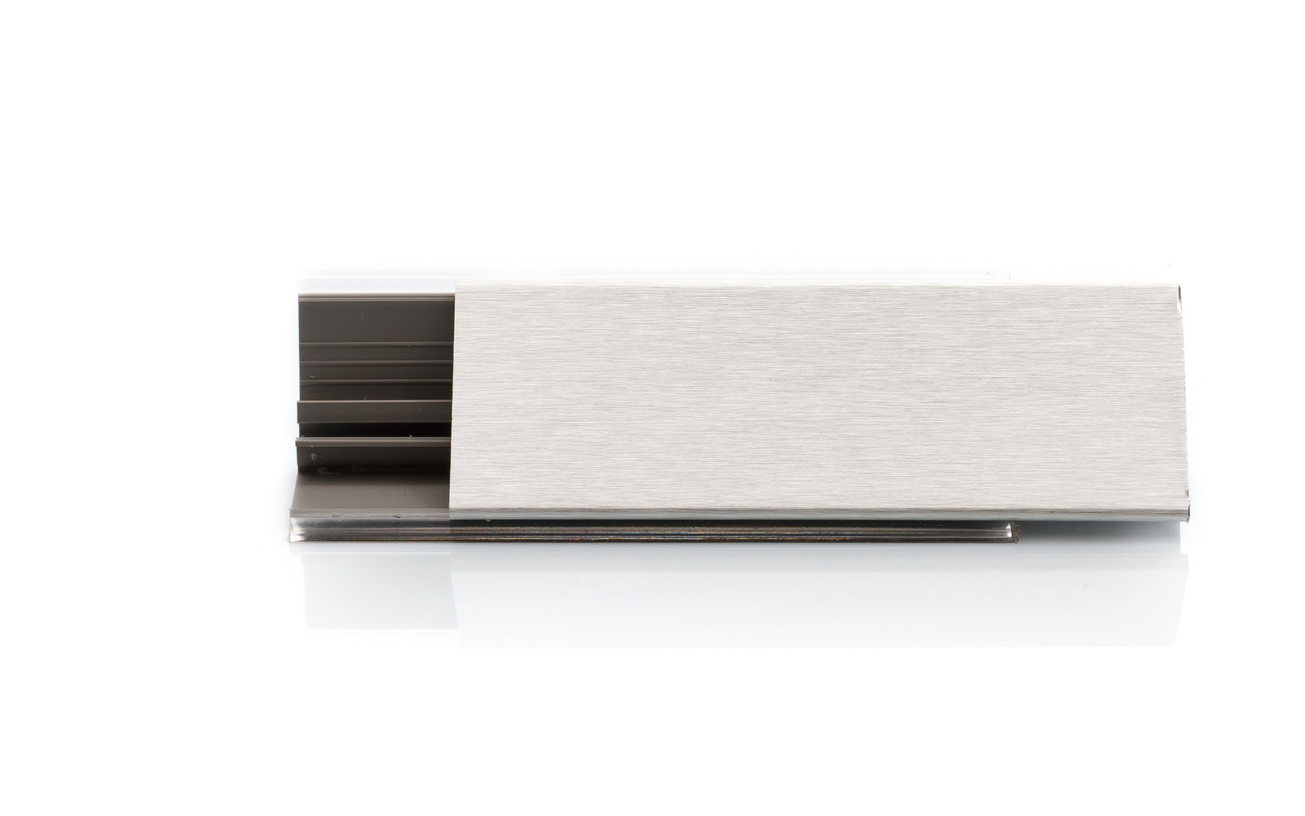 Backsplash, satin aluminum color, length 4 m
