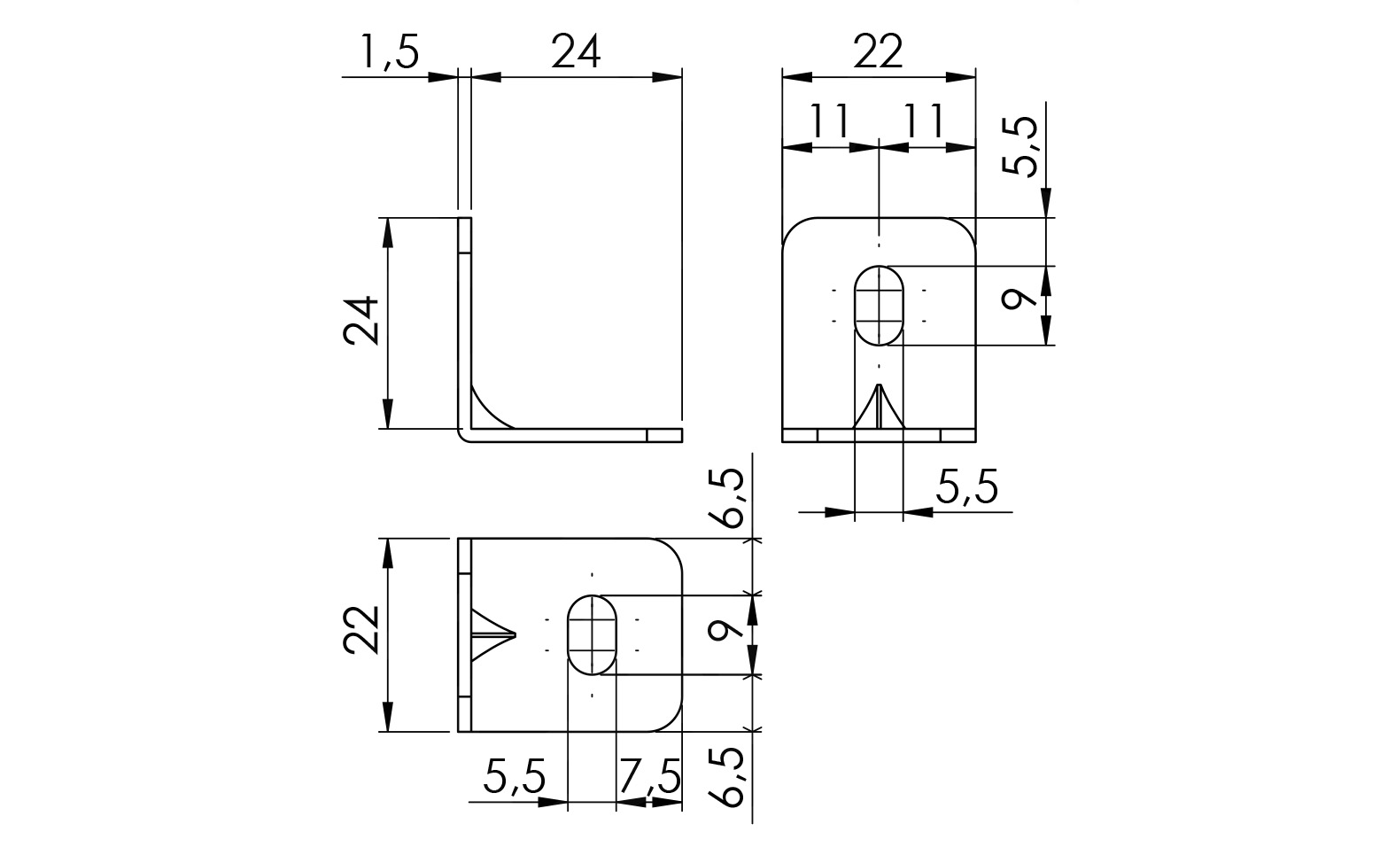Furniture bracket 25 x 25 x 22