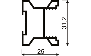Ročaj Prosper, sistem Gemini 18, srebrni, l = 2700 mm