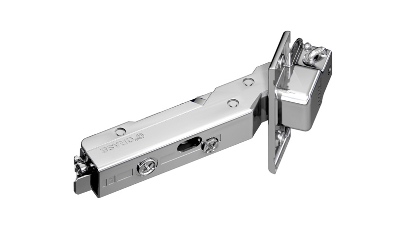 Grass Tiomos angled hinge  -45° - overlay, with damper, opening angle 120°.