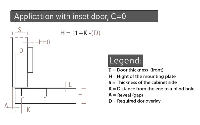 Full overlay hinge with soft close. Opening angle 155°. Full overlay hinge with soft close. Opening angle 155°.