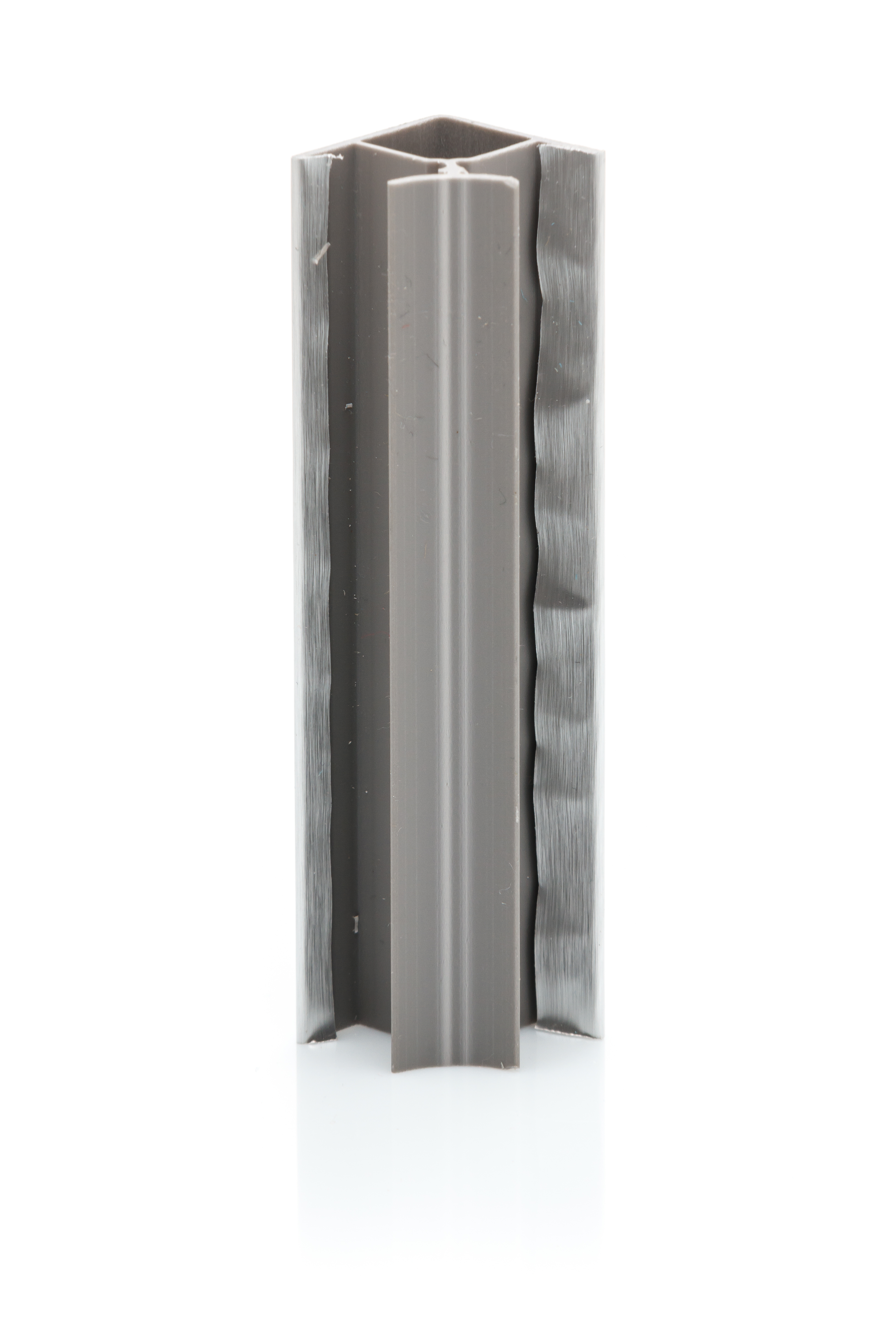 Plinth joint cap 150 mm, 90°, R2 mm, brushed aluminium