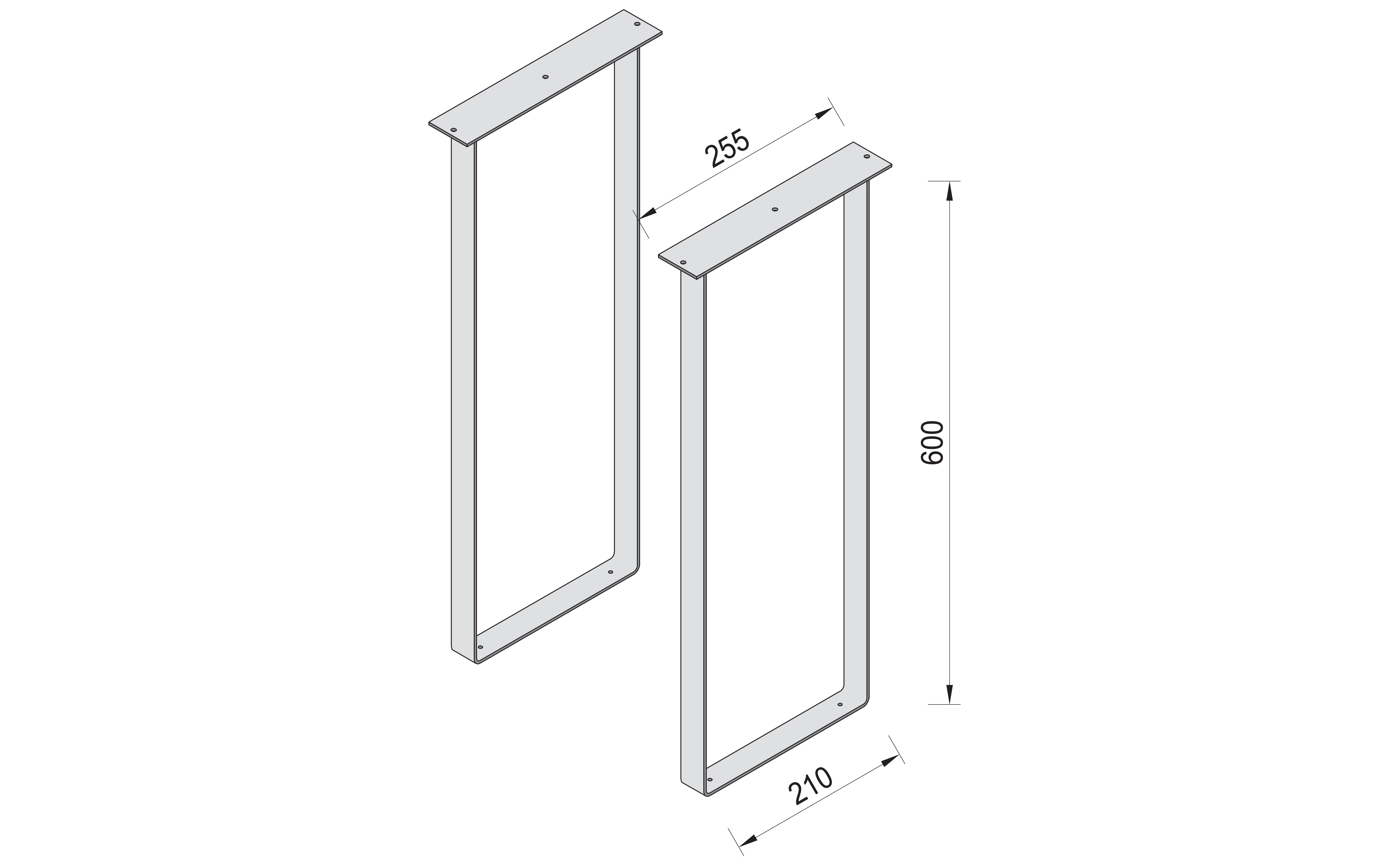 Suspension holder for PC cabinets, grey structure color Suspension holder for PC cabinets, grey structure color
