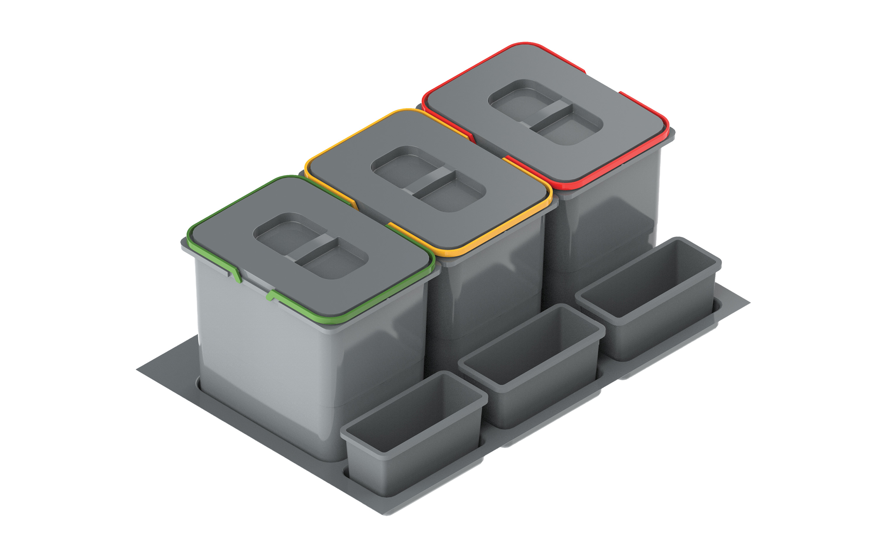 Praktiko koš za ločevanje odpadkov, element 80, volumen posod  15 + 15 + 15 l