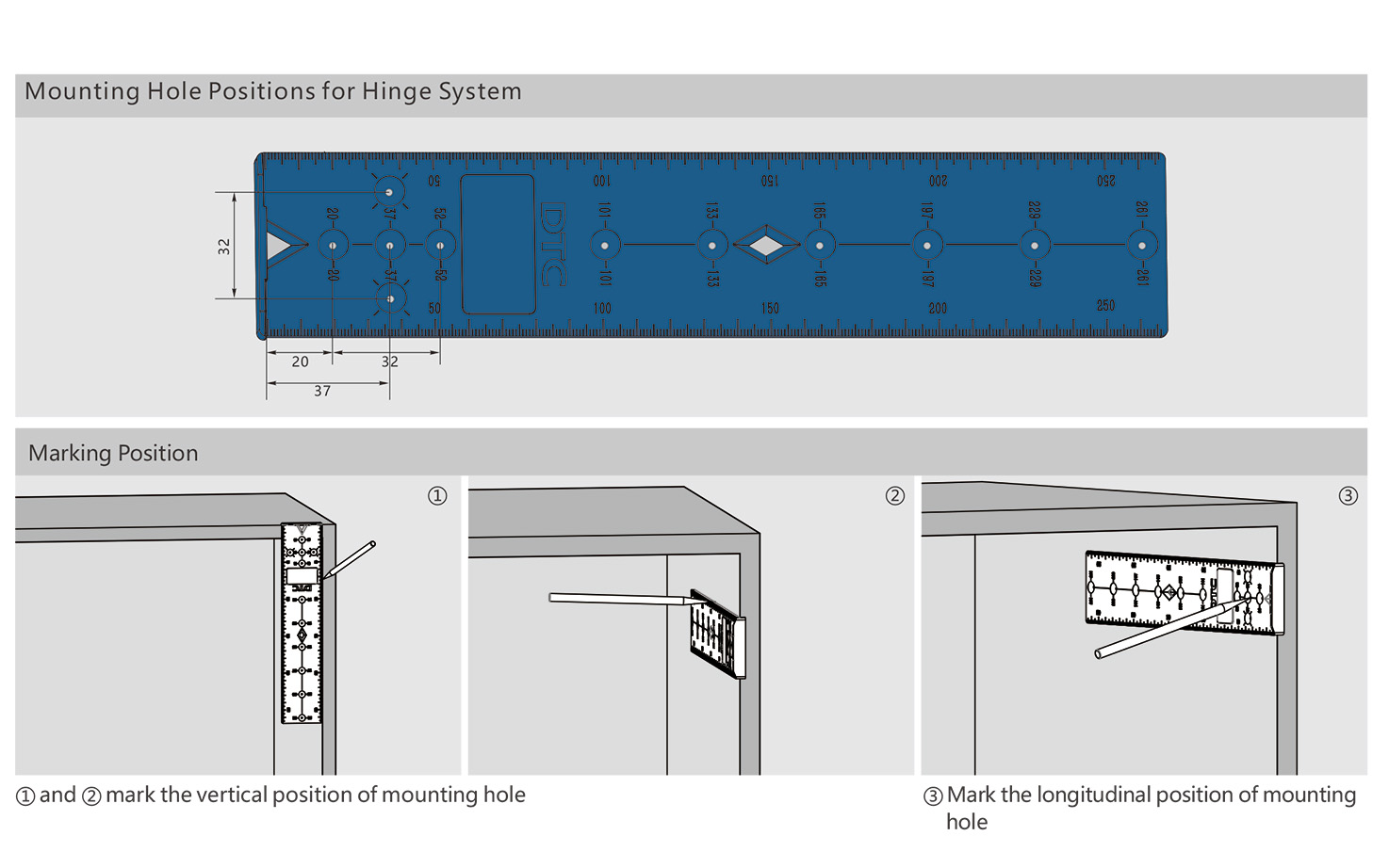 Universal marking template.
