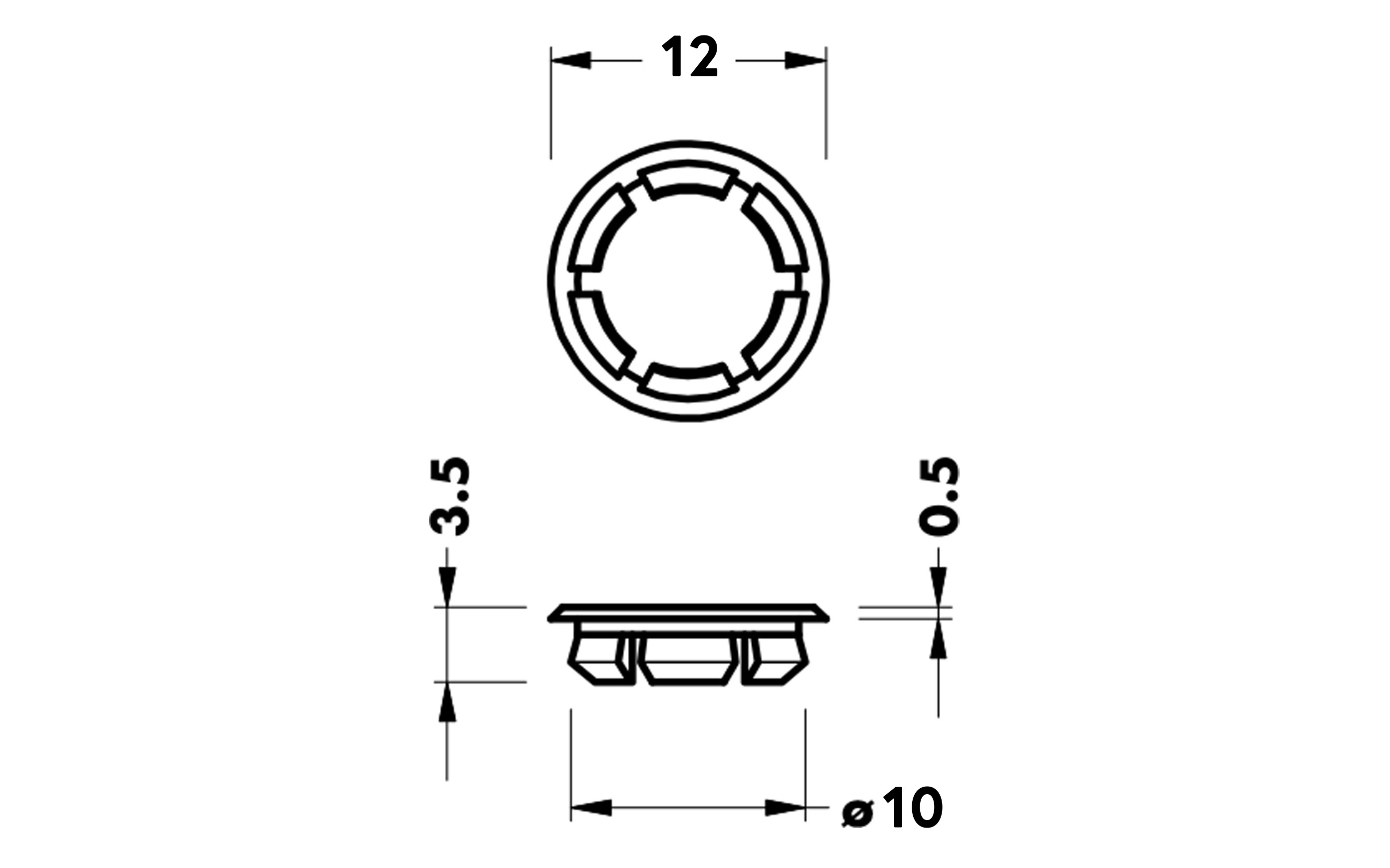 Dekorativni pokrov za nosilec tip 818, 12/10 mm, beli Dekorativni pokrov za nosilec tip 818, 12/10 mm, beli