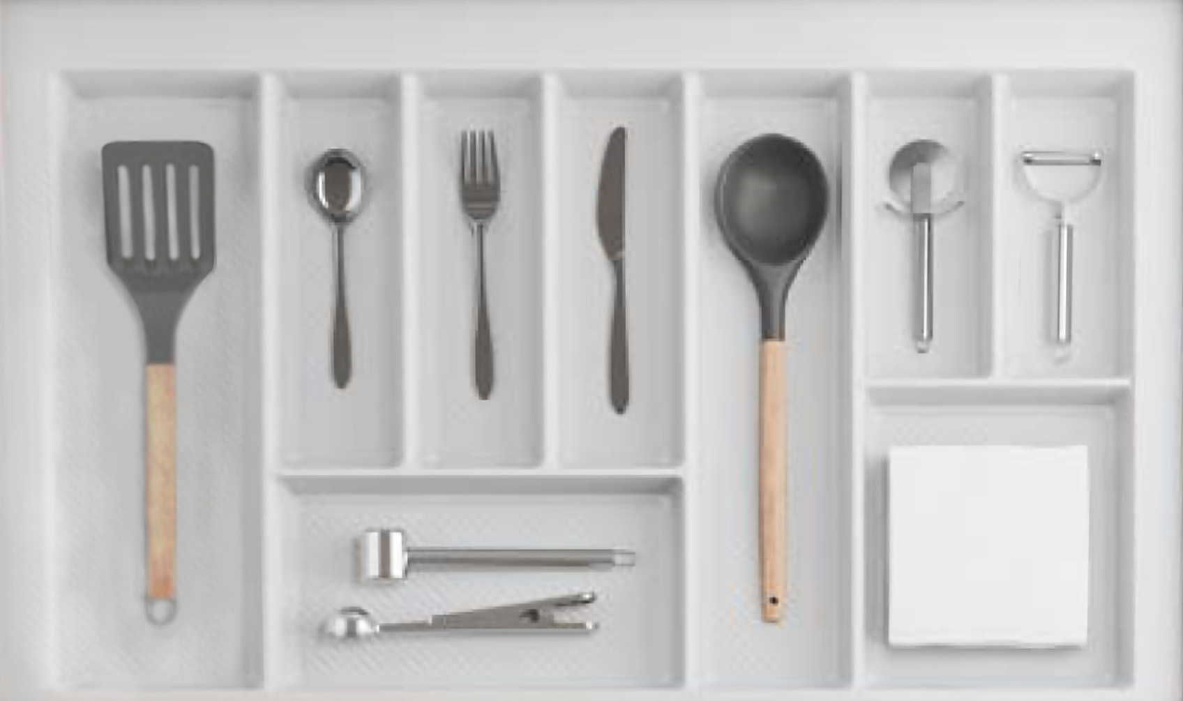 Organizator jedilnega pribora, barva bela