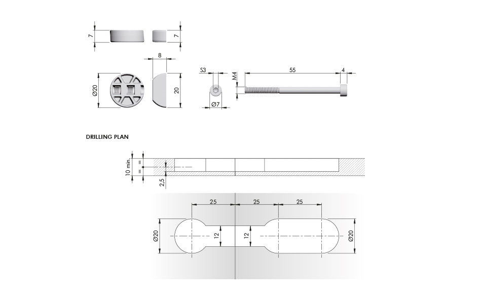 K-TOP Connector for 10 mm thick worktops